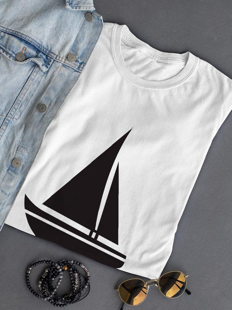 Women's Boat in The Water Graphic T-Shirt - SPIdeals Designs White Cotton Tee for Casual Wear & Summer Outfits