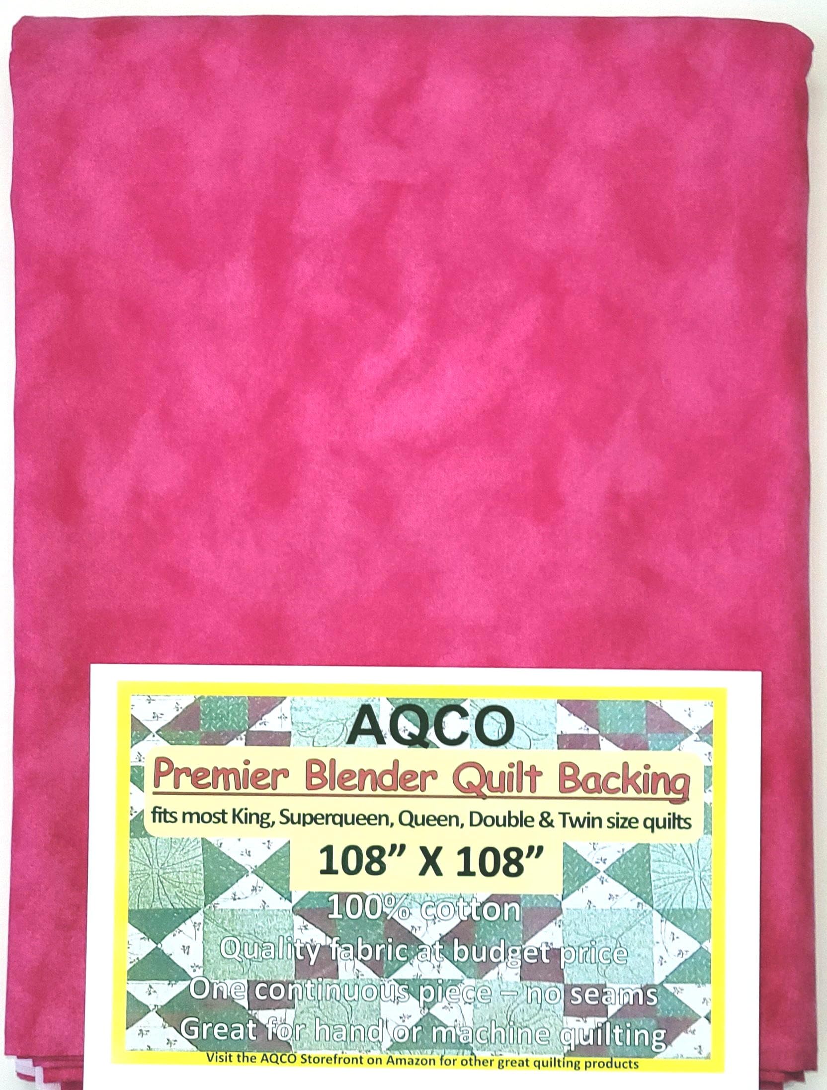 Premium King Size Quilt Backing Fabric - Seamless Raspberry Sorbet Color, 108x108 Inches by AQCO - Perfect for DIY Quilting, Bedding Projects & Home Decor