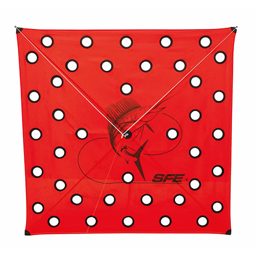 SFE 40 Regular Hole Tournament Fishing Kite - Professional Red Sport Kite for Outdoor Fishing Competitions & Beach Activities