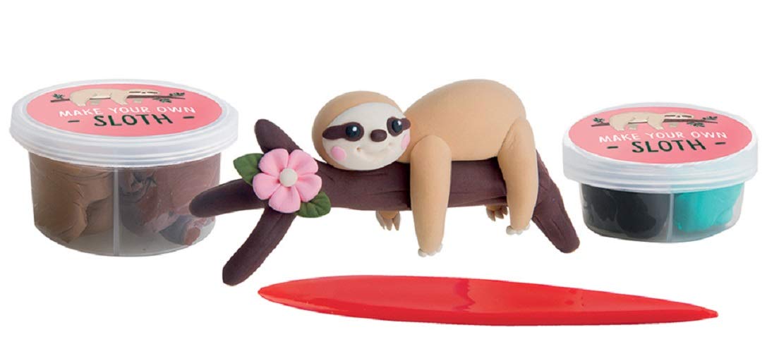 iScream Fizz Creations DIY Mini Sleepy Sloth Modeling Dough Kit - Fun Shaping & Sculpting Set for Kids Arts and Crafts, Perfect for Birthday Gifts & Creative Playtime Activities