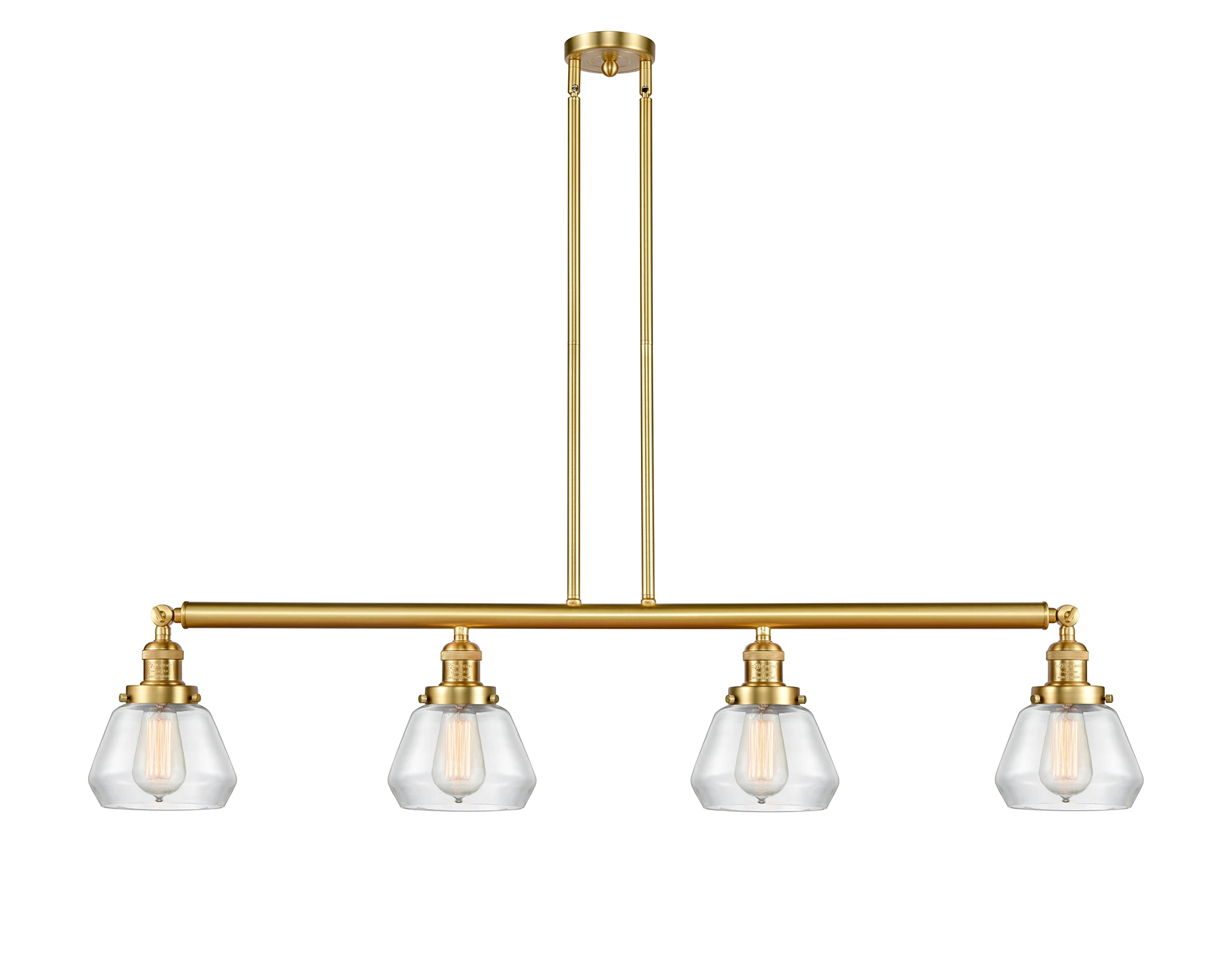 Fulton 4-Light Island Lighting Fixture - Modern Pendant Light for Kitchen, Dining Room, and Bar - Brushed Nickel Finish - Perfect for Home and Restaurant Decor