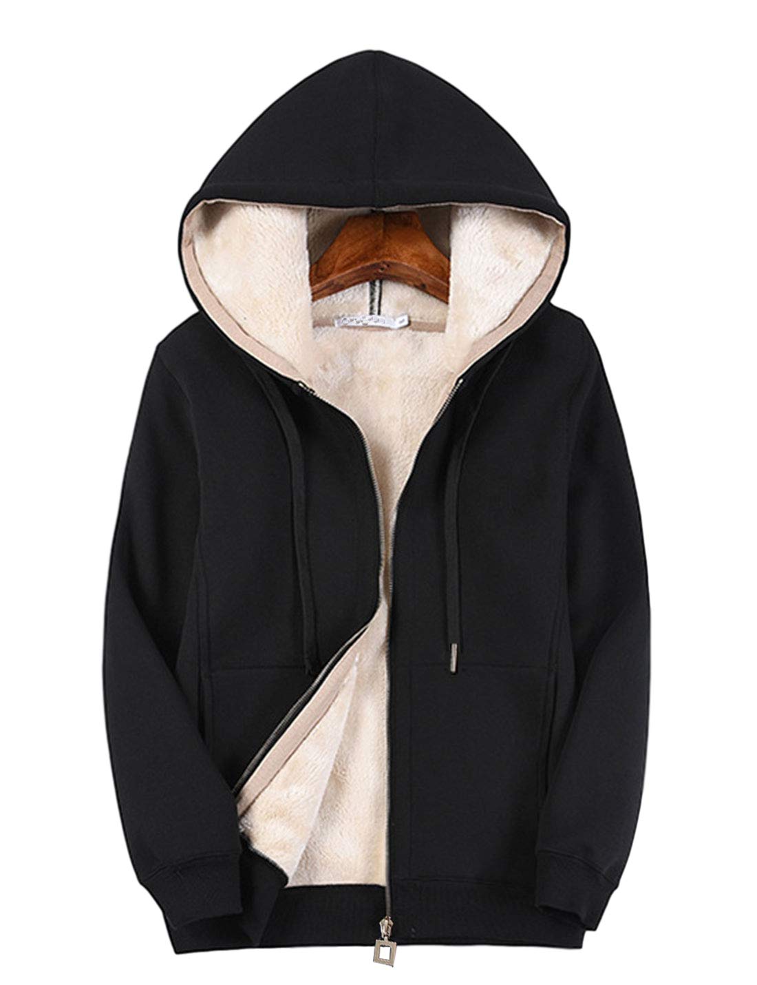 PUWEI Women's Sherpa Fleece Lined Zip Up Hooded Sweatshirt Jacket - Winter Warm Coat for Outdoor Activities, Casual Wear & Cold Weather Fashion