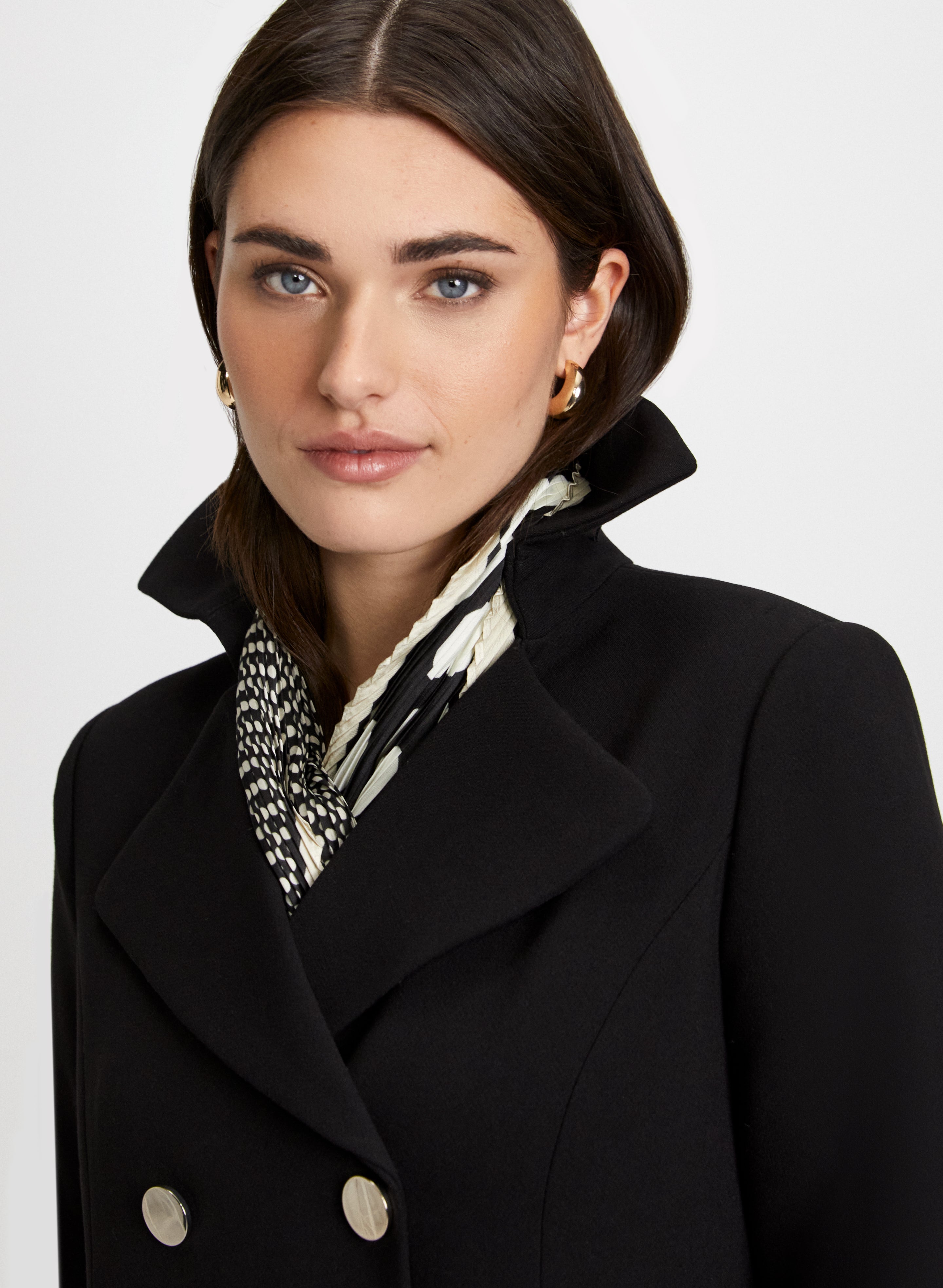 Double Row Button Front Coat for Women - Stylish Long Trench Coat with Belt - Perfect for Fall, Winter & Office Wear