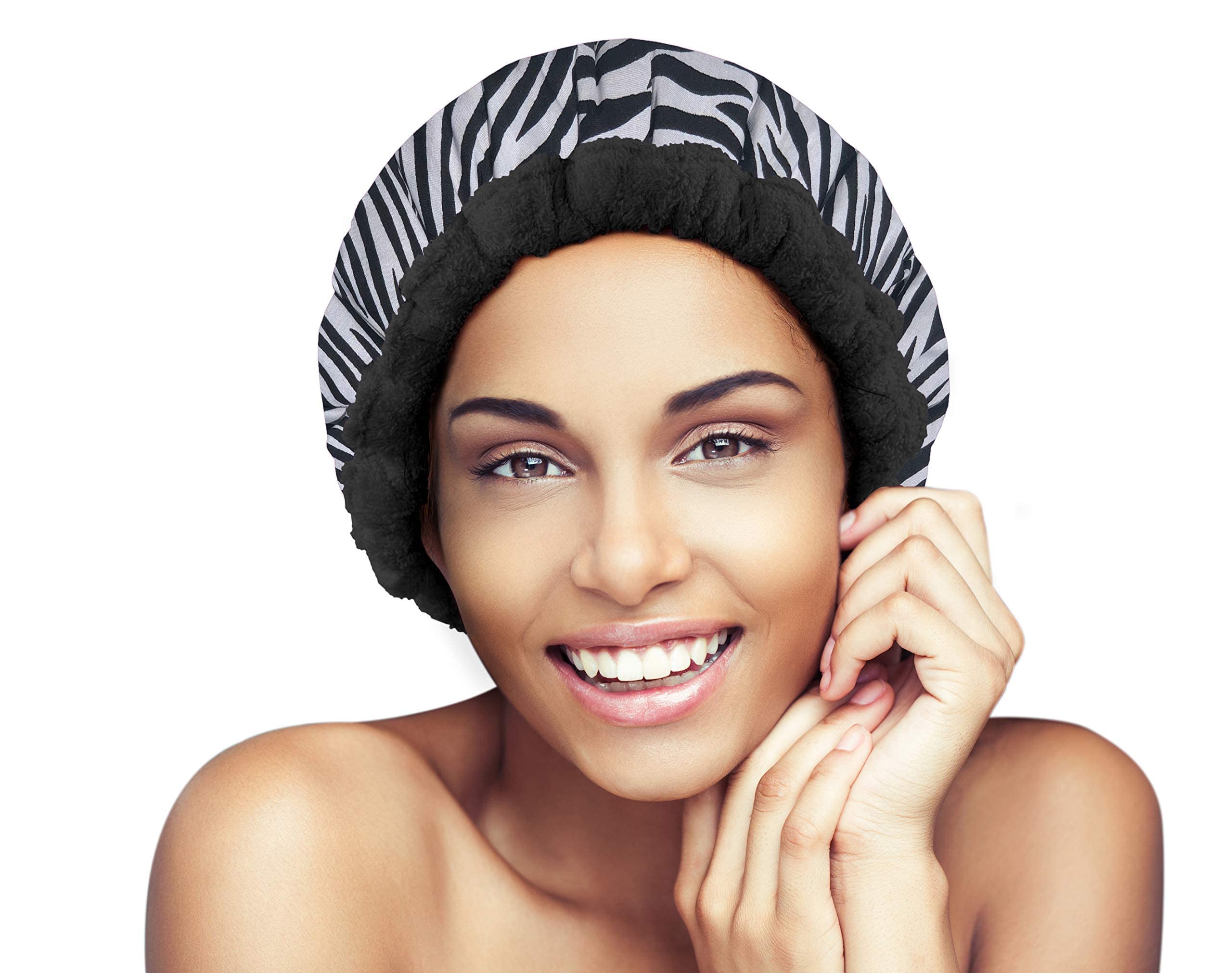 Glow by Daye Cordless Deep Conditioning Thermal Heat Cap - Microwavable Heat Therapy for Hair - Portable & Reversible Safari Design - Perfect for At-Home Hair Treatments & Salon-Quality Results