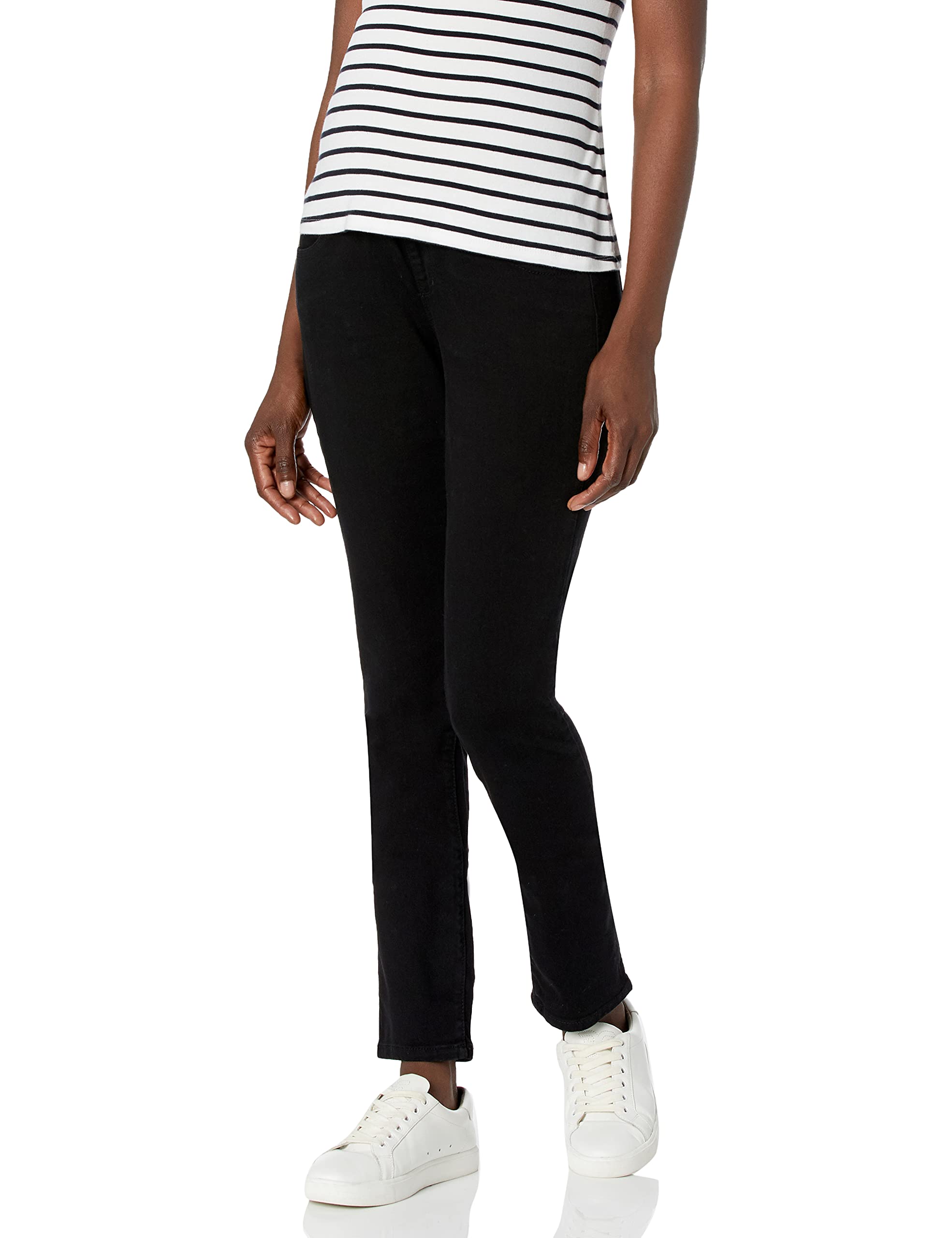 Three Seasons Maternity Women's Stretch Skinny Jeans with Comfortable Belly Band - Black, Small Size | Perfect for Pregnancy Workwear & Casual Outfits