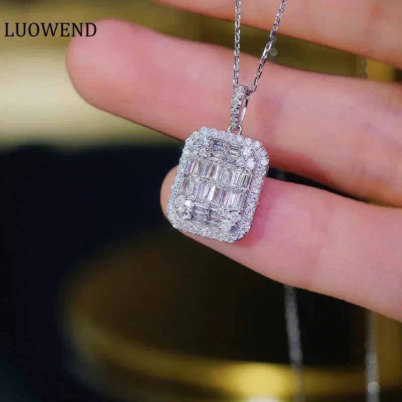 18K White Gold Diamond Pendant Necklace for Women - 1.0 Carat Real Natural Diamond Wedding Jewelry, Classic Shiny Design | Perfect for Anniversaries, Engagements & Special Occasions