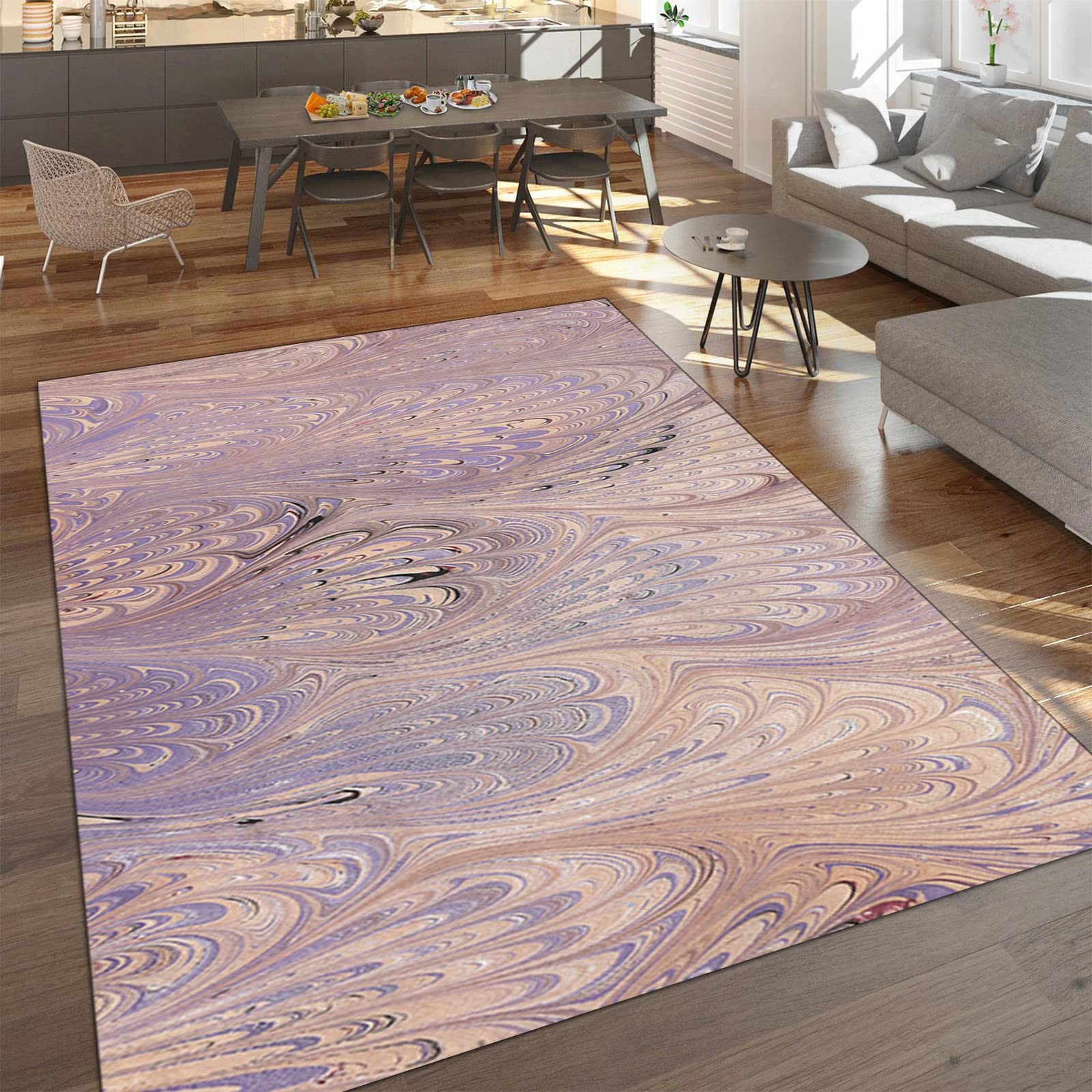 Modern Abstract Area Rugs 5x8ft - Non-Slip Mysterious Personality Decorative Rug with Clear Patterns, No Lint No Fading - Soft & Comfortable for Living Room, Bedroom, Study, Dining Room - Perfect for Home Decor & Office Spaces