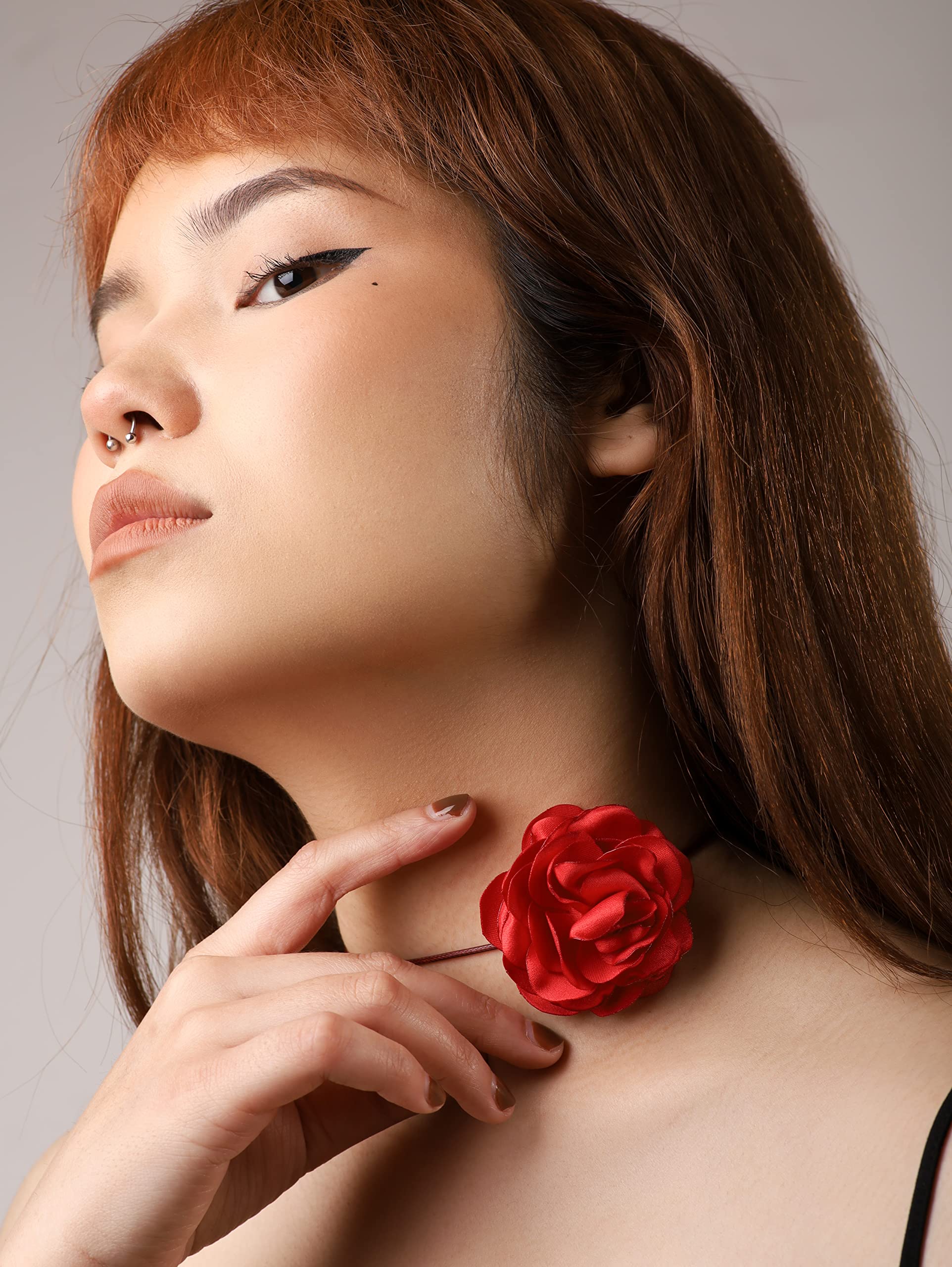 Elegant Rosette Flower Choker Necklace for Women & Girls | Trendy Floral Jewelry Accessories | Perfect for Weddings, Parties & Everyday Fashion