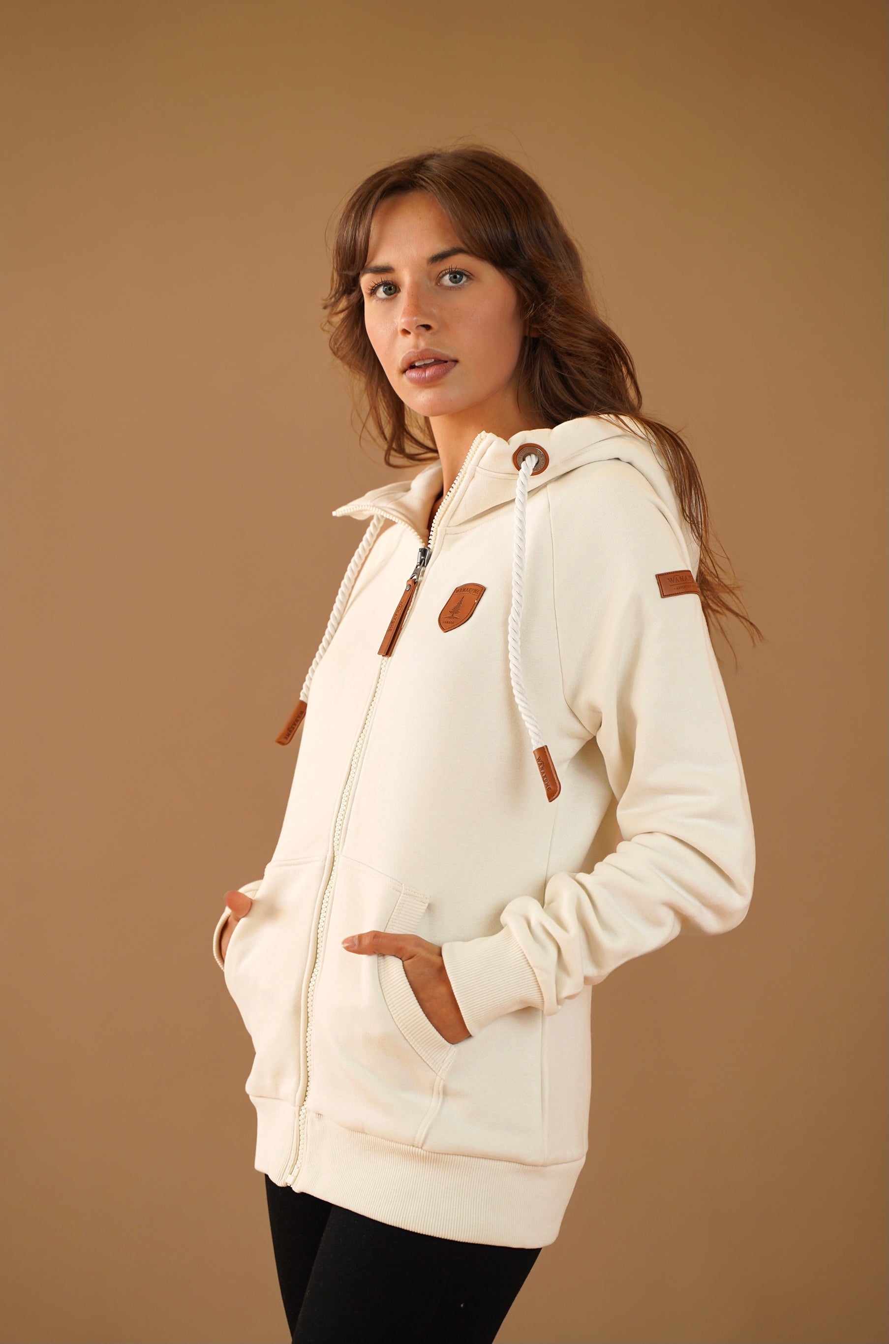Hera Oatmeal Full Zip Hoodie for Women - Soft & Cozy Pullover Sweatshirt - Casual Loungewear for Fall & Winter - Perfect for Home, Workout, and Outdoor Activities