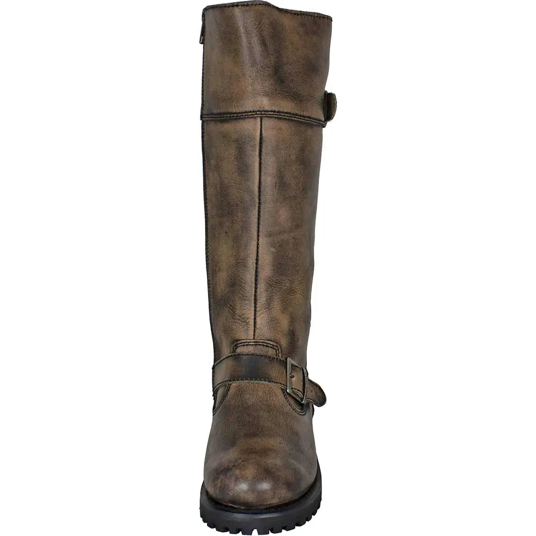 Open Road Women's Tall Motorcycle Boots - Waterproof Leather Riding Boots for Harley & Cruiser Bikes - Perfect for Long Rides & Motorcycle Adventures