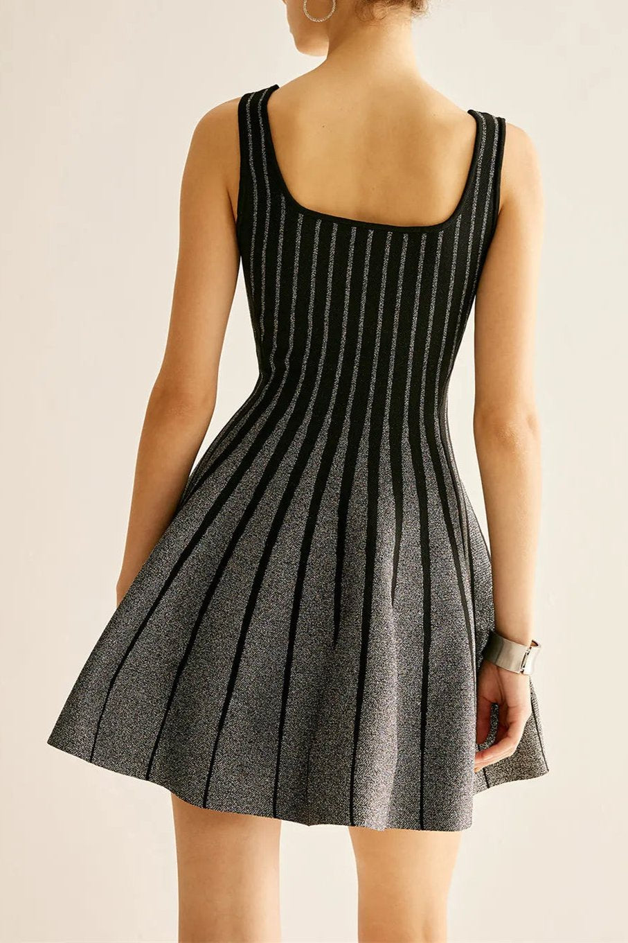 ARLENE Square Neck Striped Mini Dress - Women's Summer Casual Flowy Dress for Beach, Party & Date Night