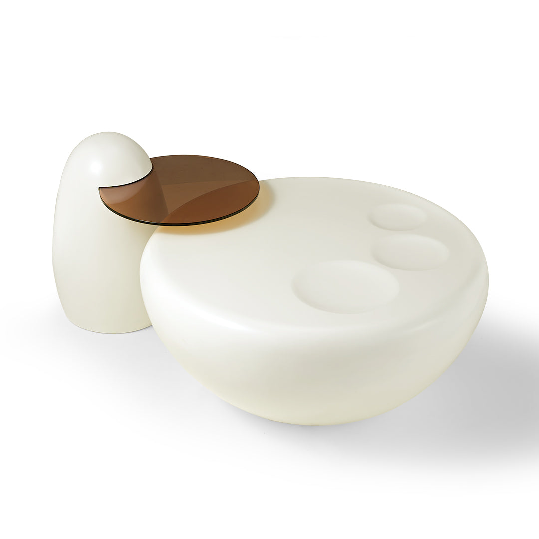 33 Inch Modern Abstract Cat Claw Coffee Table with Penguin Side Table Set - Stylish Living Room Furniture for Small Spaces & Cozy Home Decor