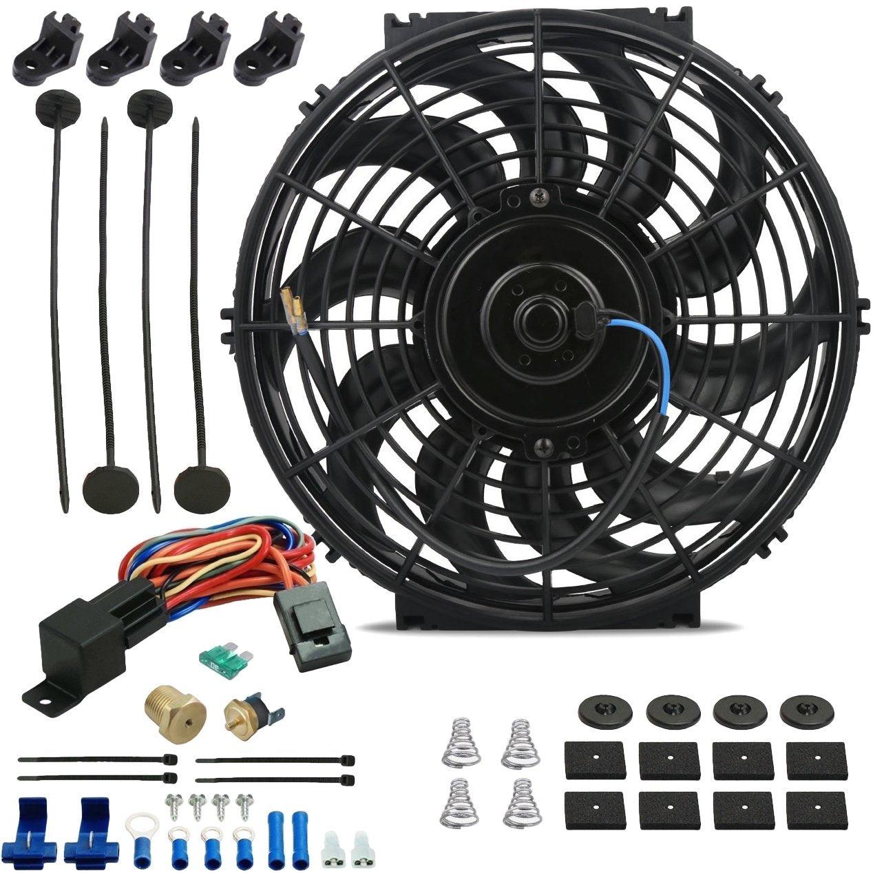 12-13 Inch 90W Electric Fan Engine Thermostat Switch Wiring Kit - Perfect for Car Cooling System Upgrades & Automotive Repairs
