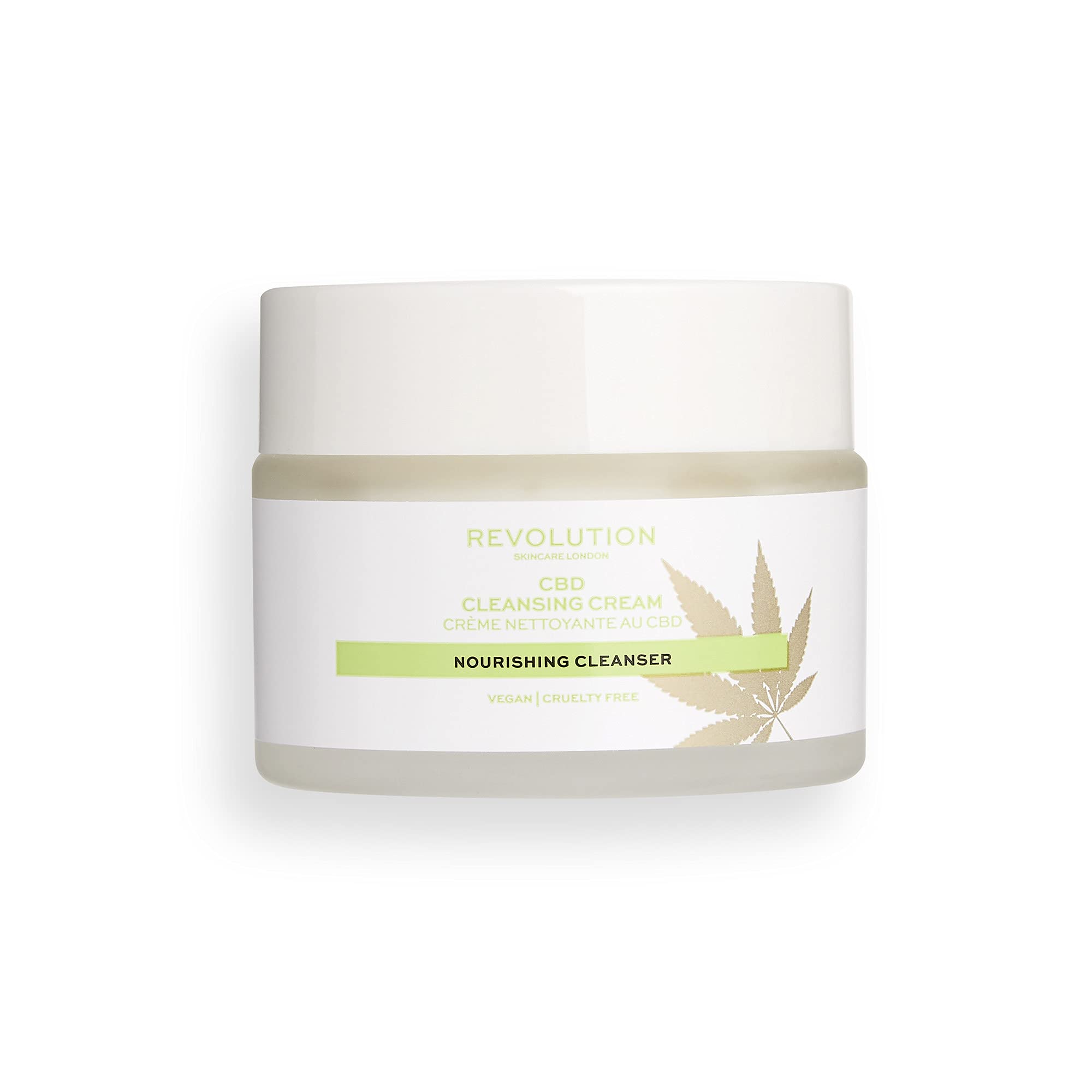 Revolution Skincare London CBD Cleansing Cream 50ml - Hydrating & Soothing Facial Cleanser for Dry & Sensitive Skin - Perfect for Morning & Night Skincare Routine