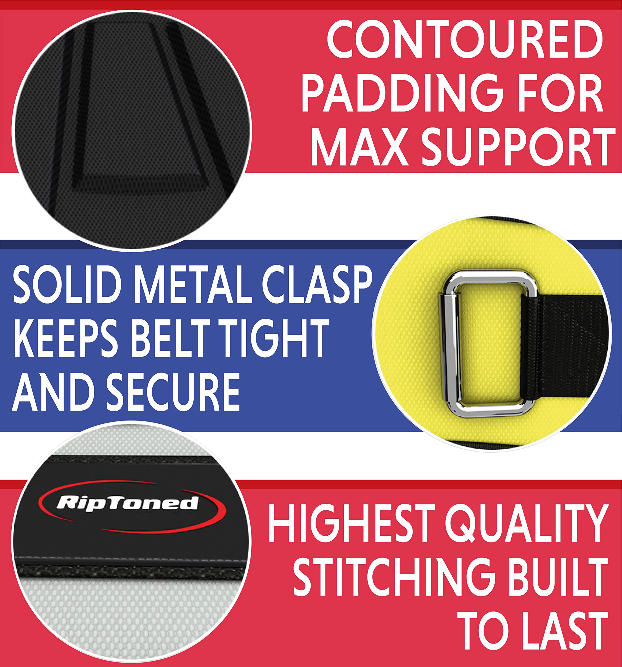 Rip Toned Weight Lifting Belt for Men & Women - Premium Powerlifting & Bodybuilding Support Belt - Ideal for Squats, Deadlifts, Bench Press & Strength Training - Perfect Gym Accessory for Weightlifting & CrossFit Workouts