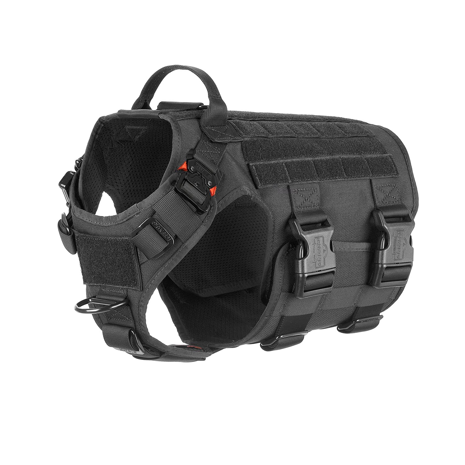ICEFANG GN5 Tactical Dog Harness - Adjustable MOLLE Vest with Handle, No-Pull Front Leash Clip & 6 Buckles for Training, Walking & Work | Perfect for Outdoor Adventures, Hiking & Police K9 Use