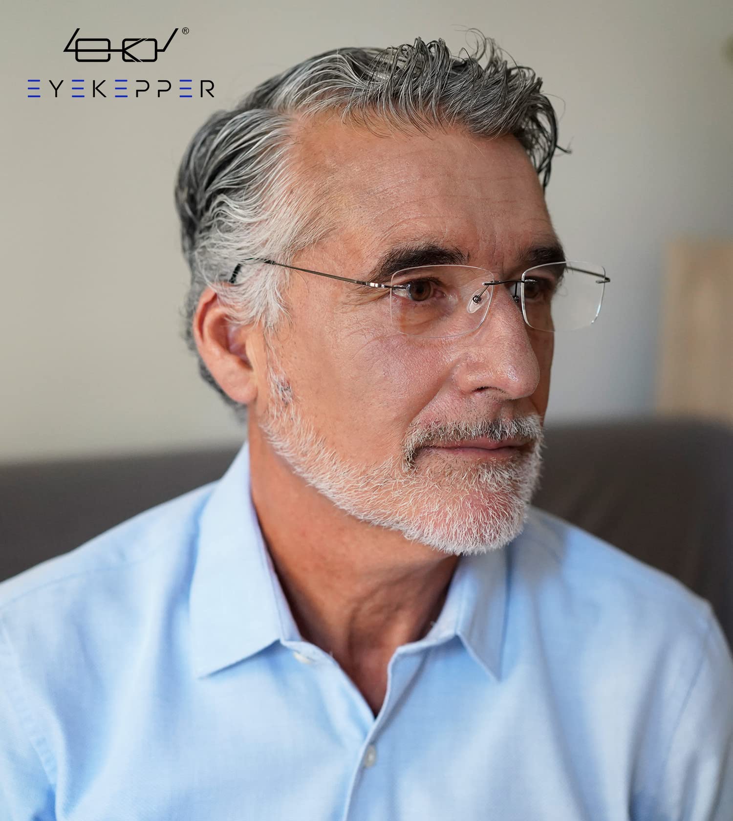 Titanium Rimless Reading Glasses for Men - Lightweight +1.25 Magnification - Perfect for Reading Books, Using Smartphones & Computer Work