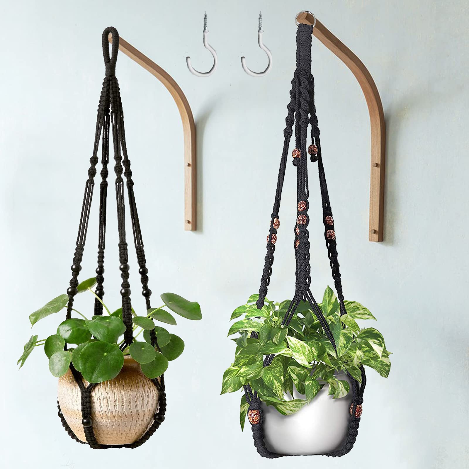 2-Pack Macrame Plant Hangers Indoor Outdoor - 36