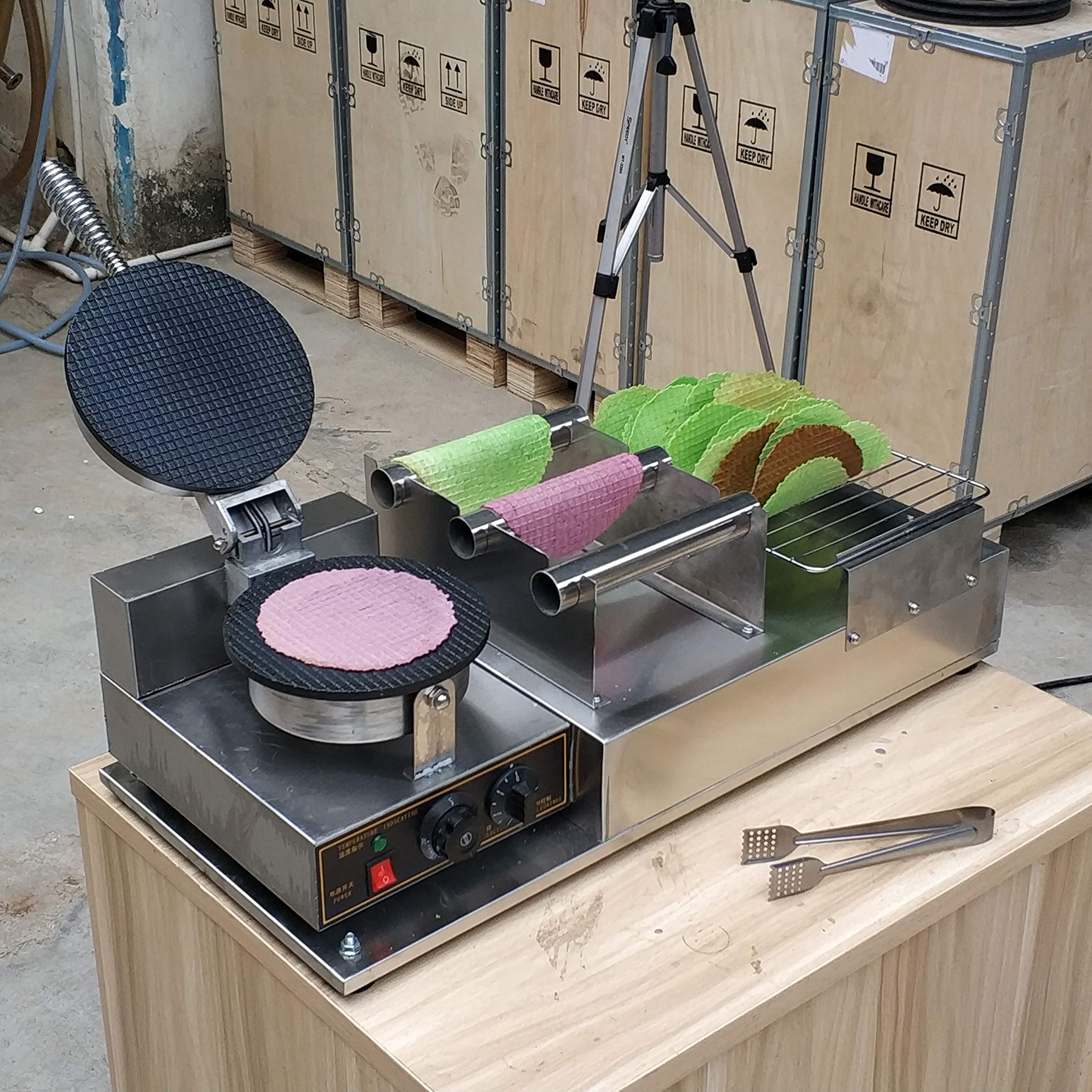 Kolice Commercial Taco Rolling Machine - Electric Taco Maker & Waffle Press with Non-Stick Surface for Flour & Corn Tortillas - Includes Taco Holder - Perfect for Restaurants, Food Trucks & Home Kitchens