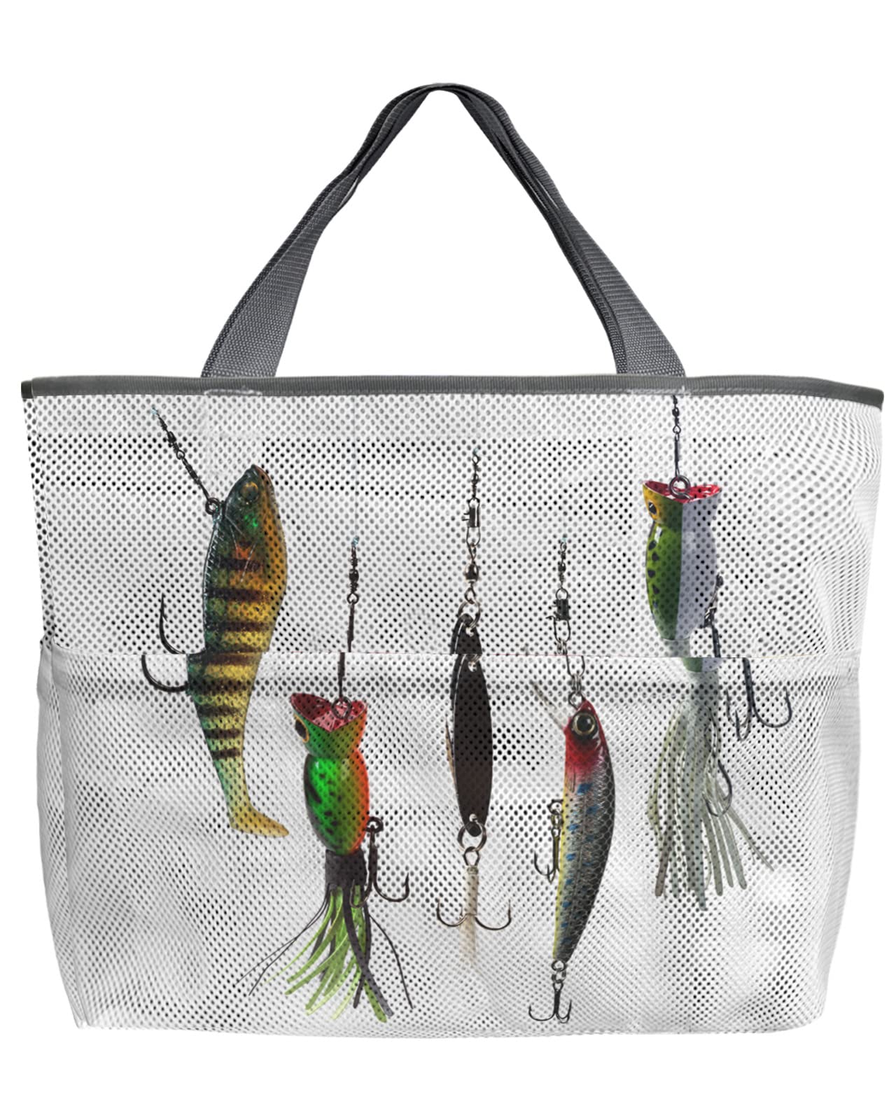 **Waterproof & Sandproof Extra Large Mesh Beach Tote Bag for Fishing, Hunting, Travel – Durable Shoulder Bag with Zipper Pockets for Women, Men & Kids | Perfect for Beach, Pool, Gym & Grocery Shopping**