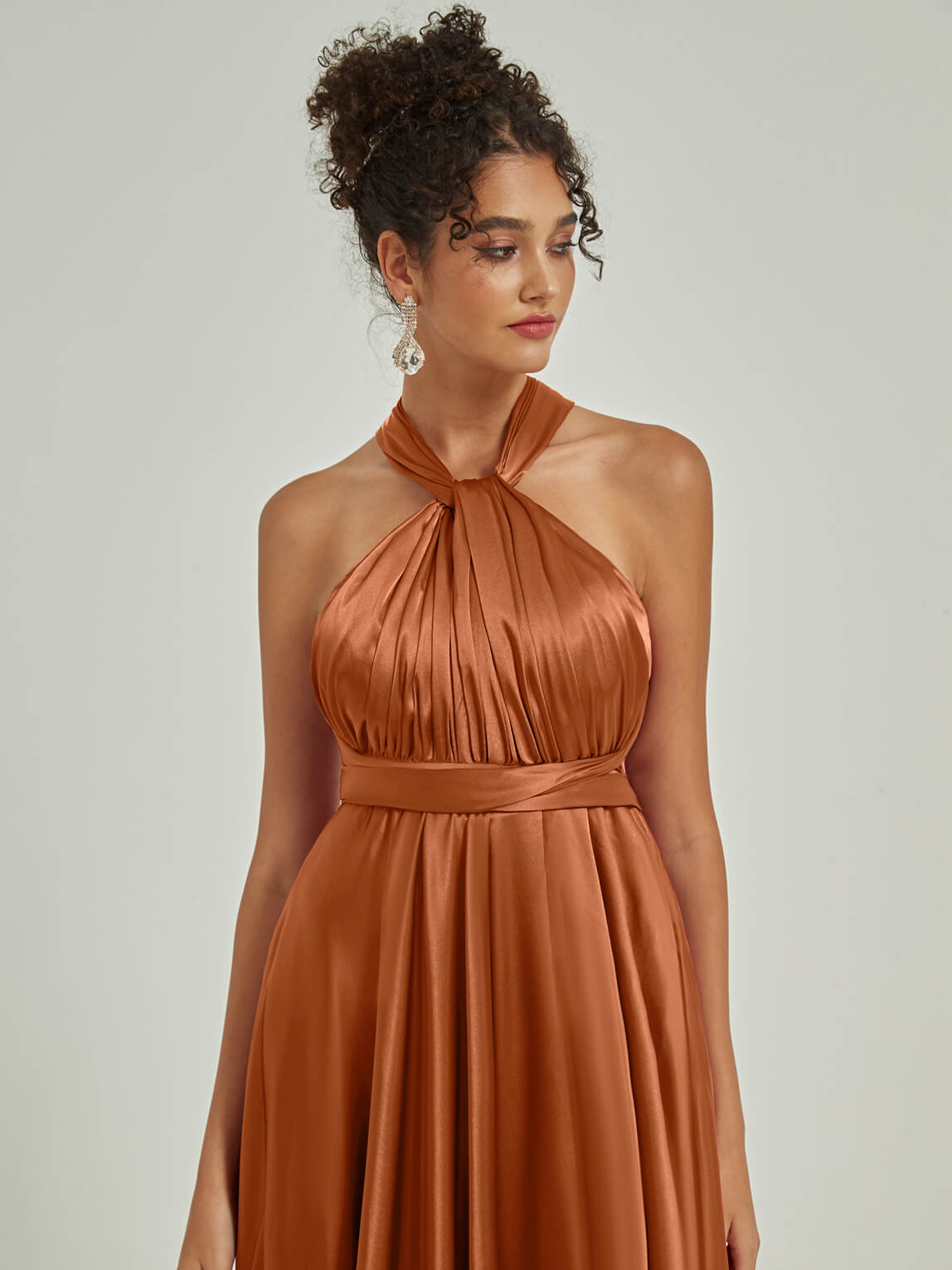 Cooper Satin Convertible Bridesmaid Dress - Multi-Way Wrap A-Line Gown for Weddings, Parties & Formal Events | Elegant & Versatile Bridesmaid Attire