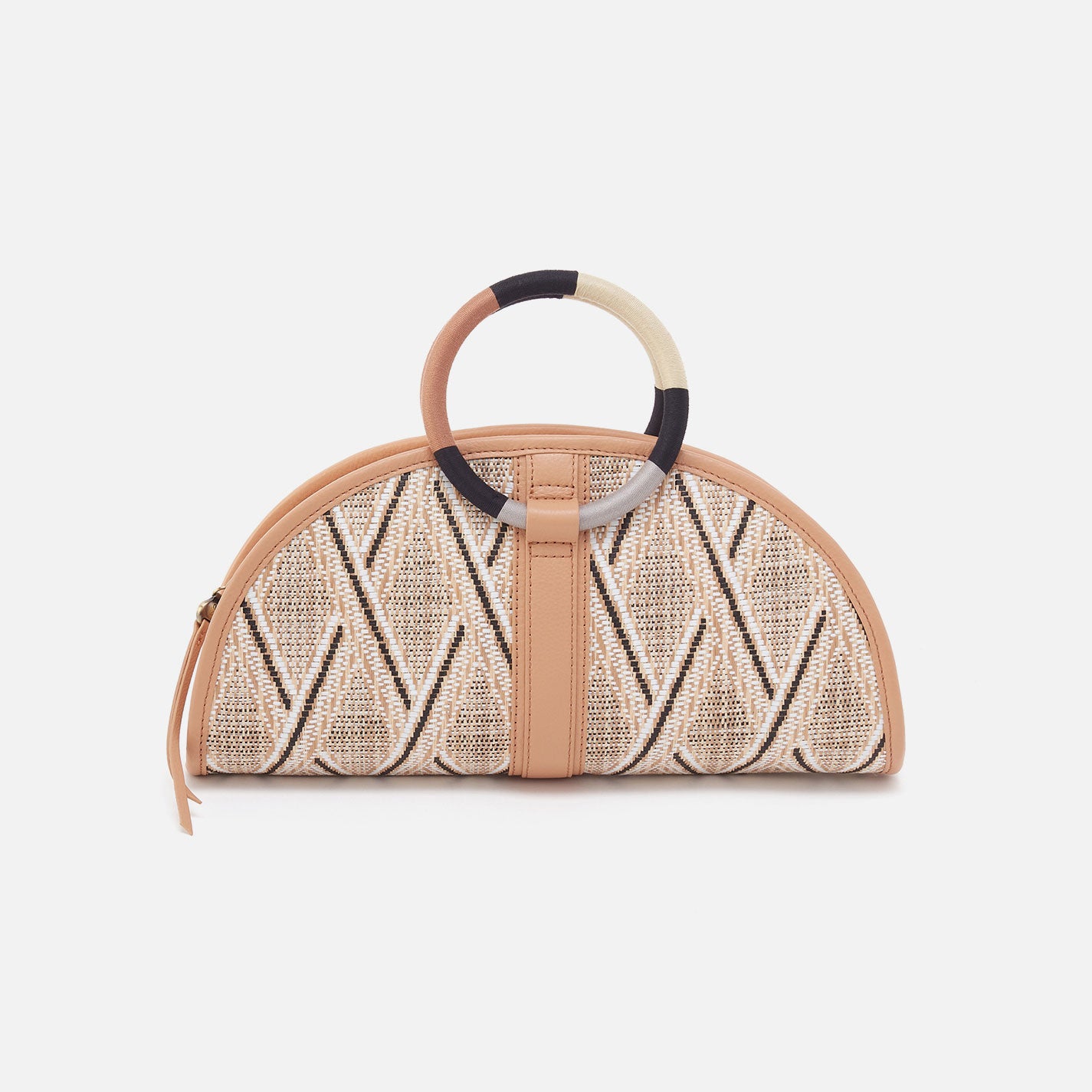 Luna Clutch Handbag - Multi Weave with Leather Trim - Cream Raffia Crossbody Bag for Women - Perfect for Beach, Wedding & Evening Events