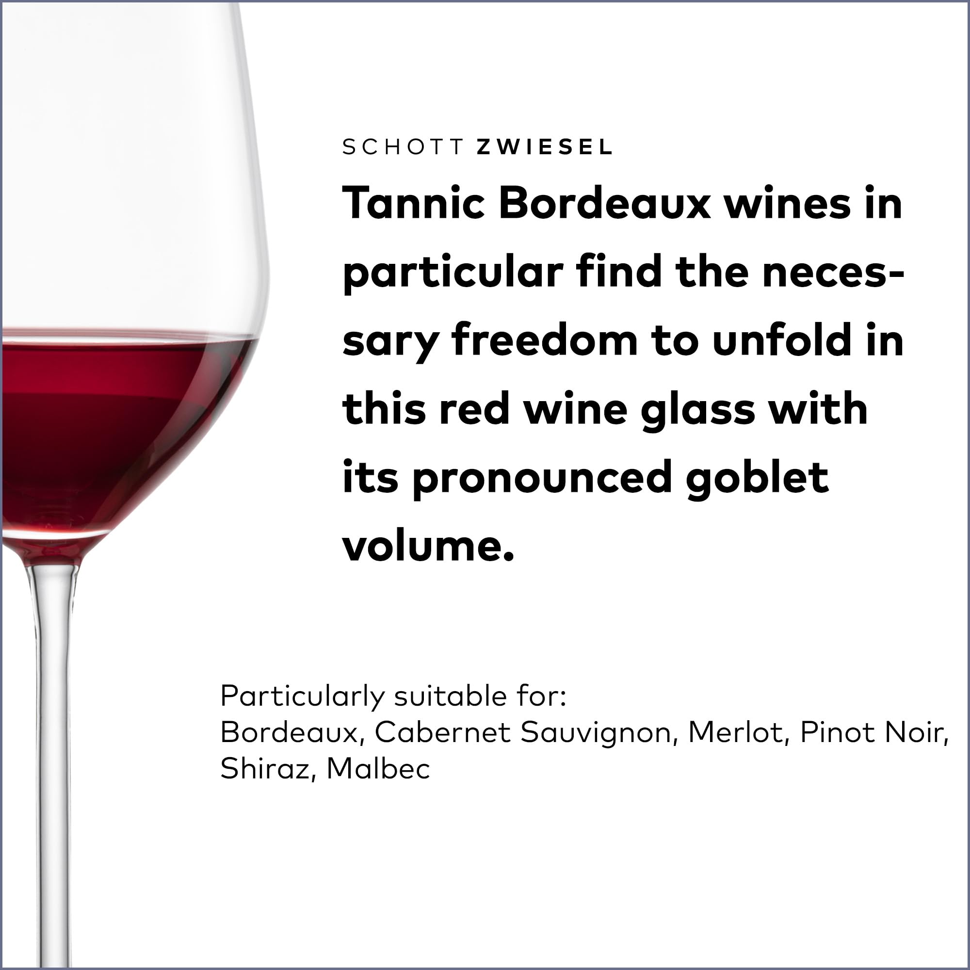 Premium SCHOTT ZWIESEL Fortissimo Bordeaux Red Wine Glasses Set of 6 - 22oz German Tritan Crystal Wine Glasses for Cabernet, Merlot & Pinot Noir - Dishwasher Safe Stemware for Fine Dining & Home Entertaining