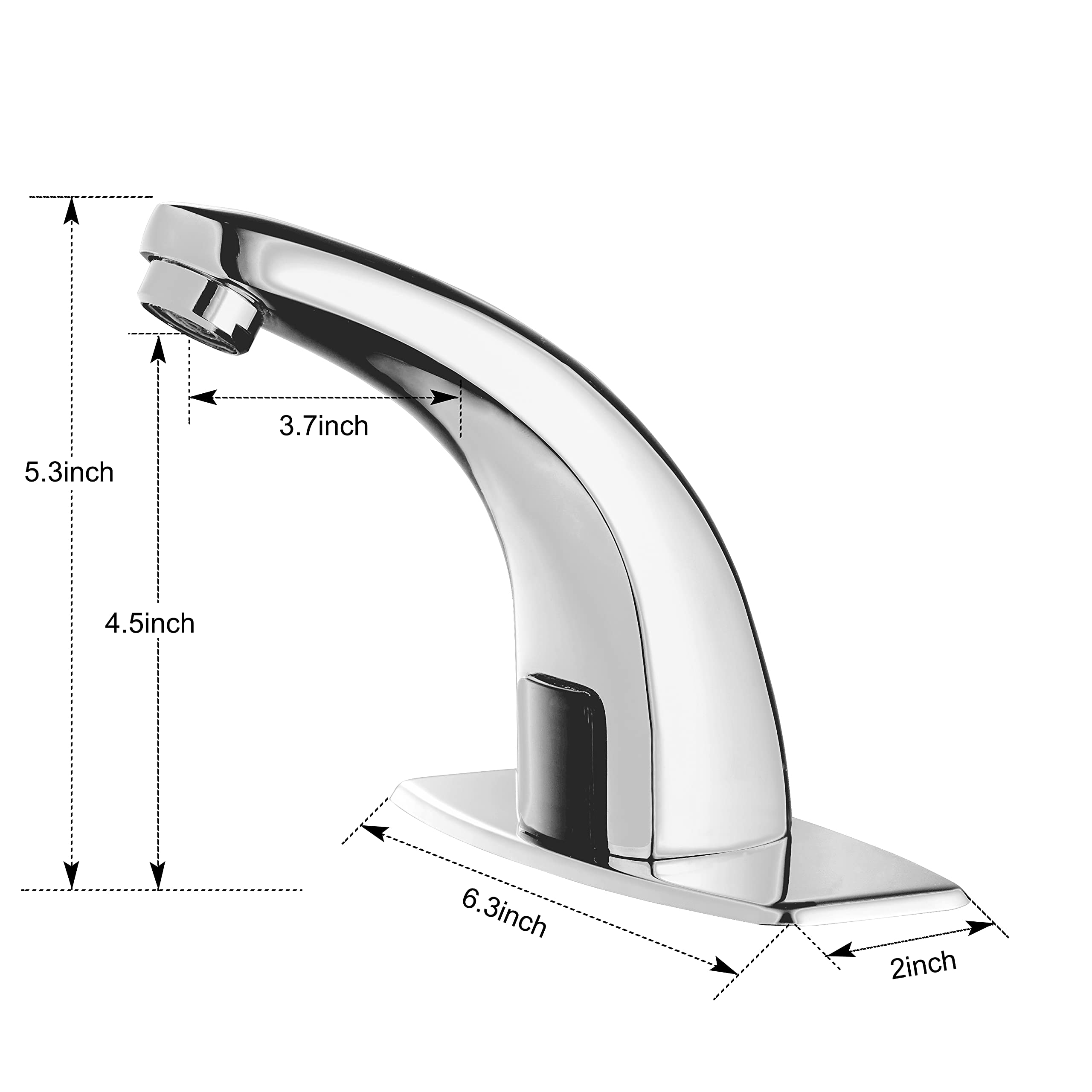 Touchless Bathroom Faucet with Motion Sensor - Single Hole Chrome Automatic Sink Faucet with Adjustable Temperature, Water Saving Design (Battery Powered, Easy Installation) - Perfect for Kitchen, Bathroom, Public Restrooms & Water Conservation