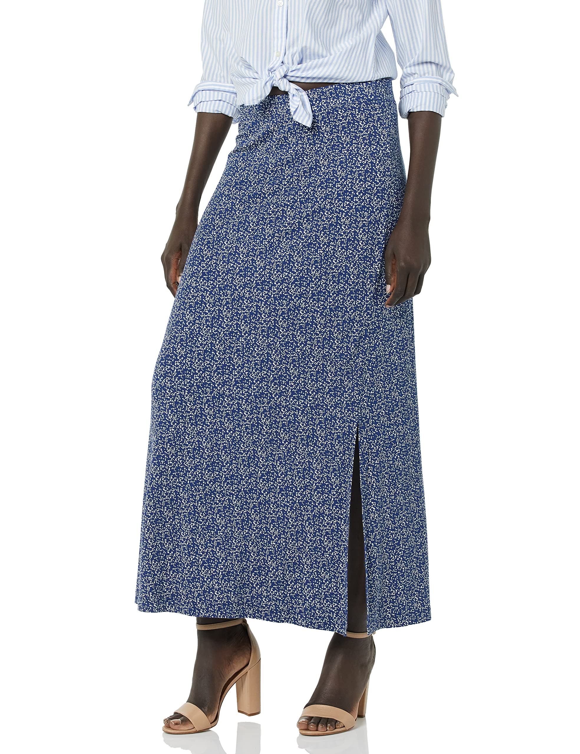 Amazon Essentials Women's Lightweight Knit Maxi Skirt - Comfortable Stretchy Long Skirt for Casual Wear, Travel & Summer Outfits