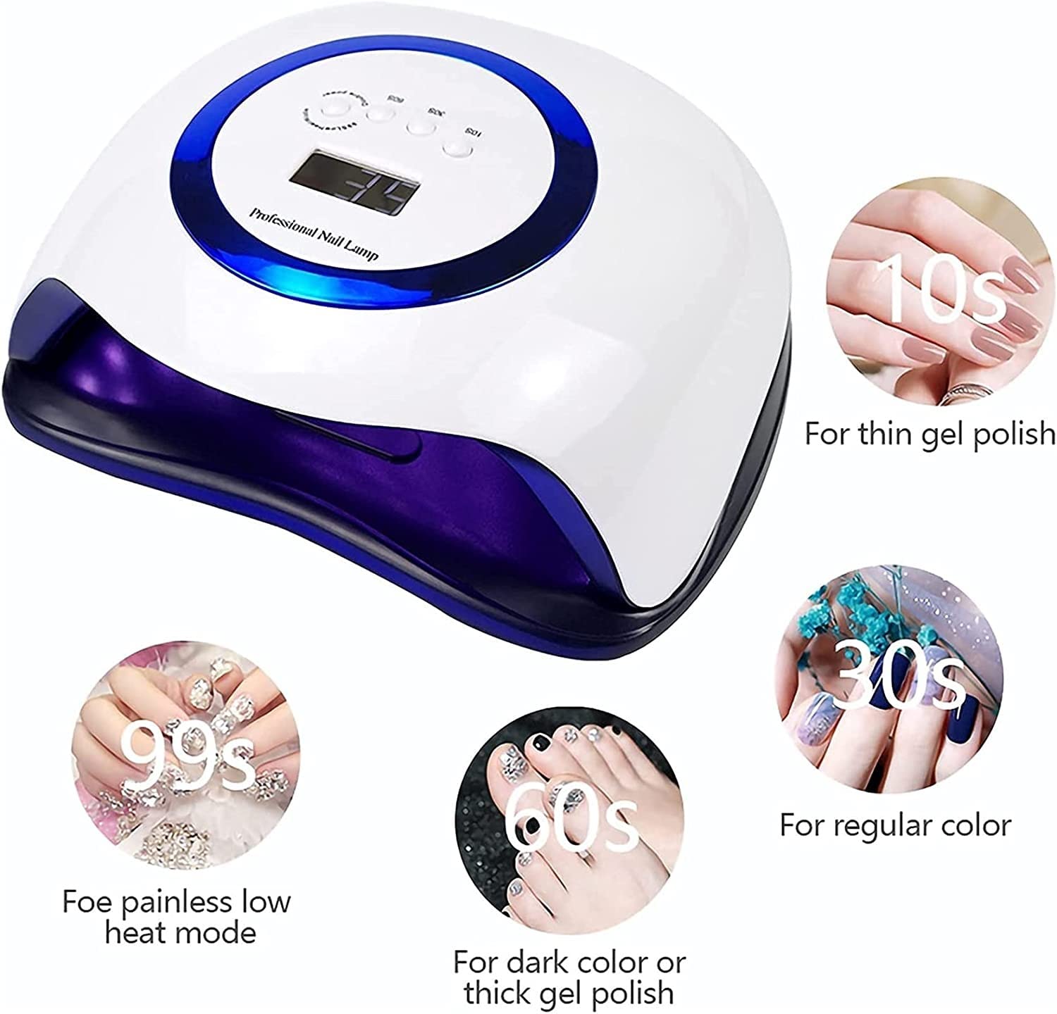 168W UV LED Nail Lamp for Gel Polish - Professional Nail Dryer with 4 Timer Settings, Curing Light for Gel Nails & Toes | Perfect for Home Manicures, Salon Nail Art & DIY Gel Polish Application