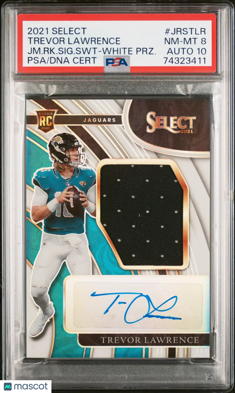 2021 Panini Select Jumbo Rookie Signature Swatches Trevor Lawrence PSA 8 19/49 - NFL Football Trading Card for Collectors & Investors - Perfect for Sports Memorabilia Displays & Fantasy Football Fans