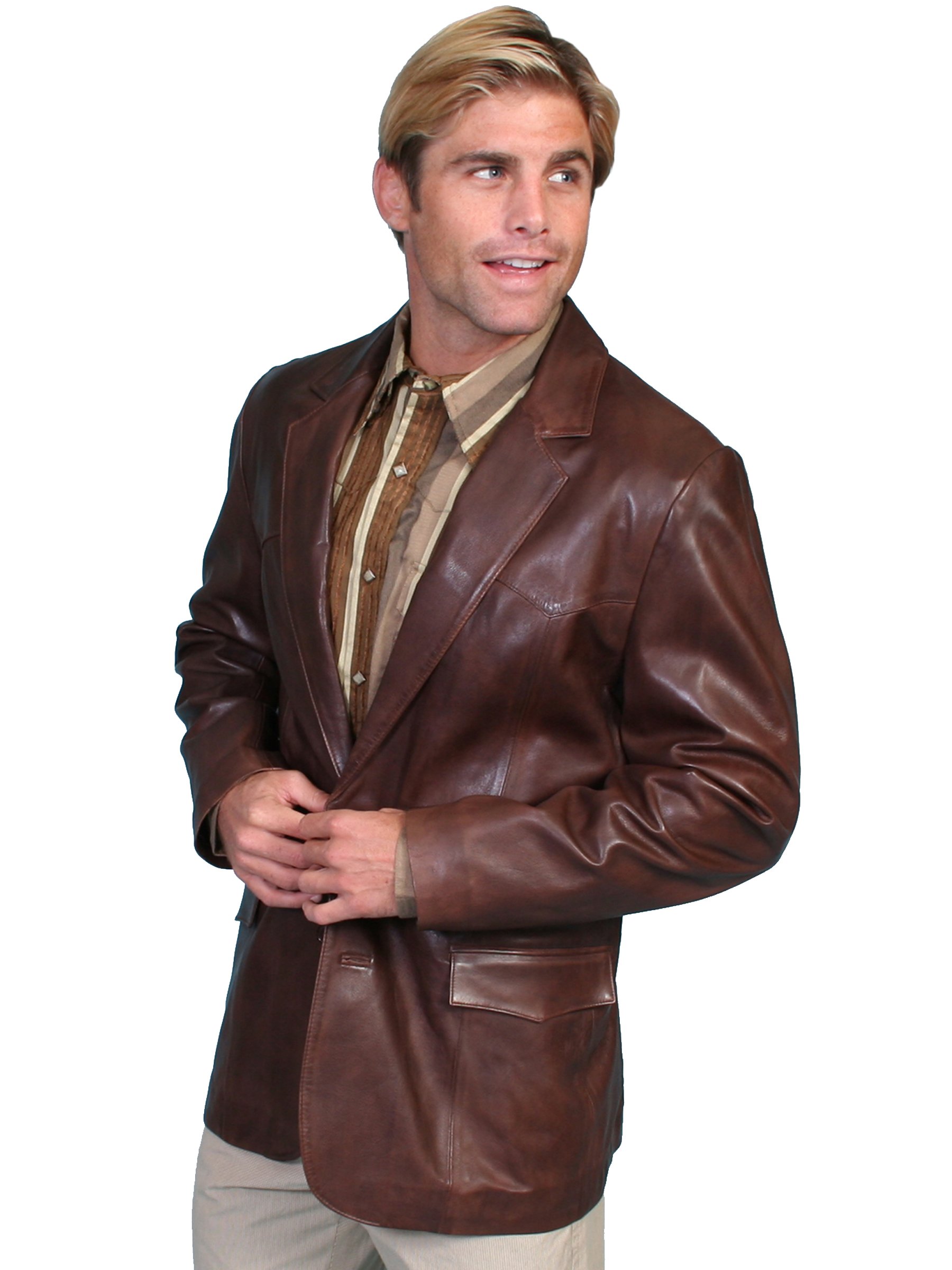 Scully Men's Big & Tall Lamb Leather Blazer Jacket - Premium Soft Genuine Leather Coat for Formal & Business Occasions - Perfect for Weddings, Office Wear & Special Events