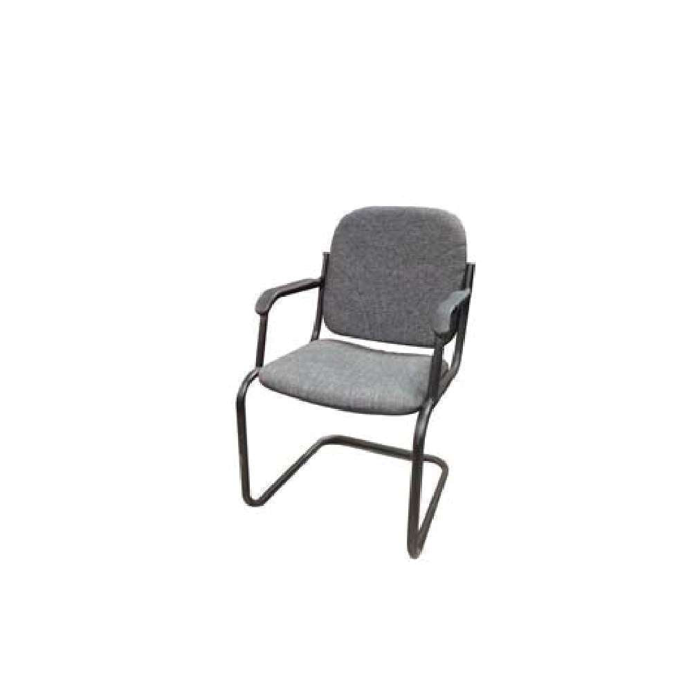 Euro Visitors Side Chair with Silver Black Arms - Heavy Duty 220lbs Max - Perfect for Dining Room, Office, or Waiting Area