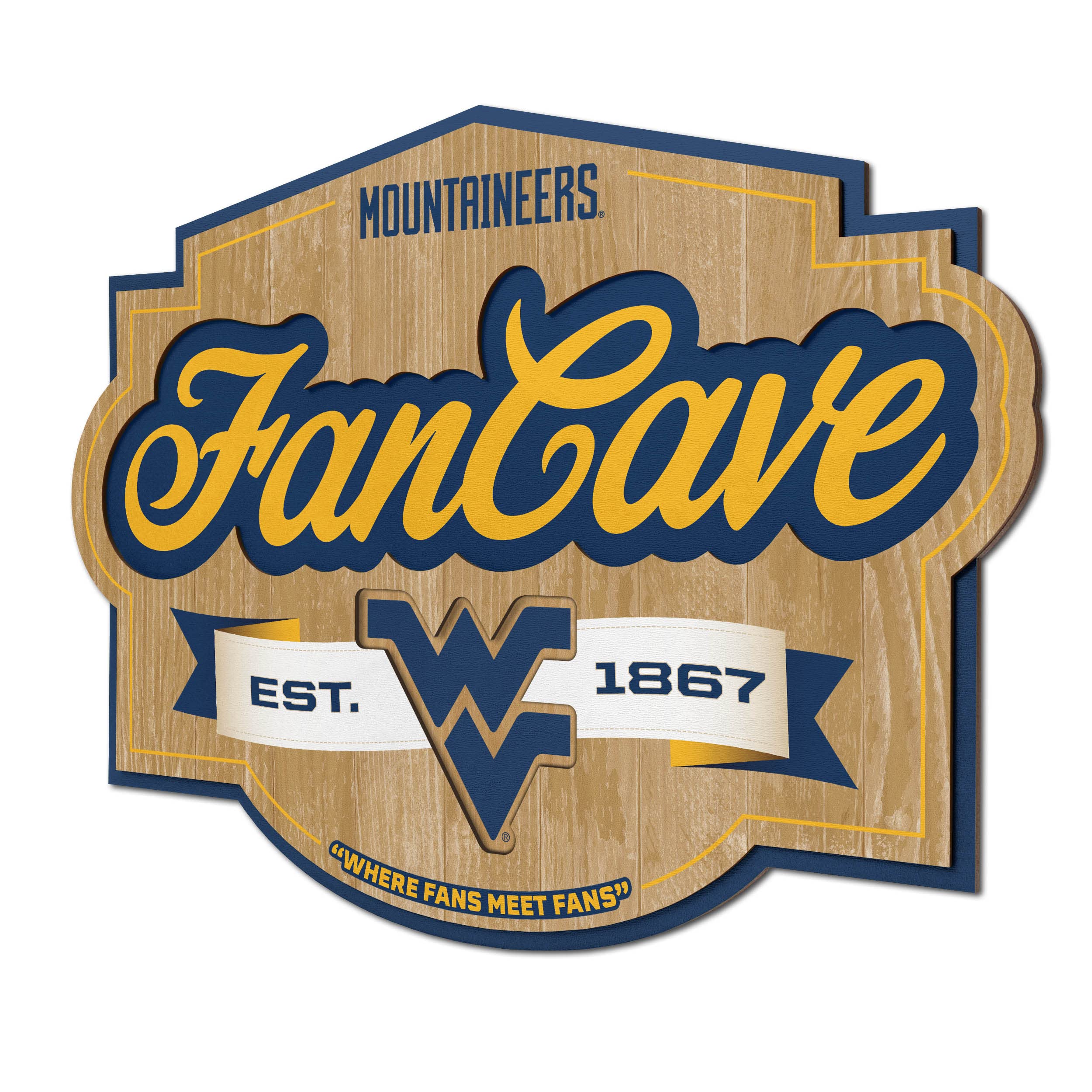YouTheFan NCAA Fan Cave Sign - Custom College Sports Room Decor for Game Day & Tailgating - Perfect for Dorm, Man Cave, or Sports Bar Wall Art