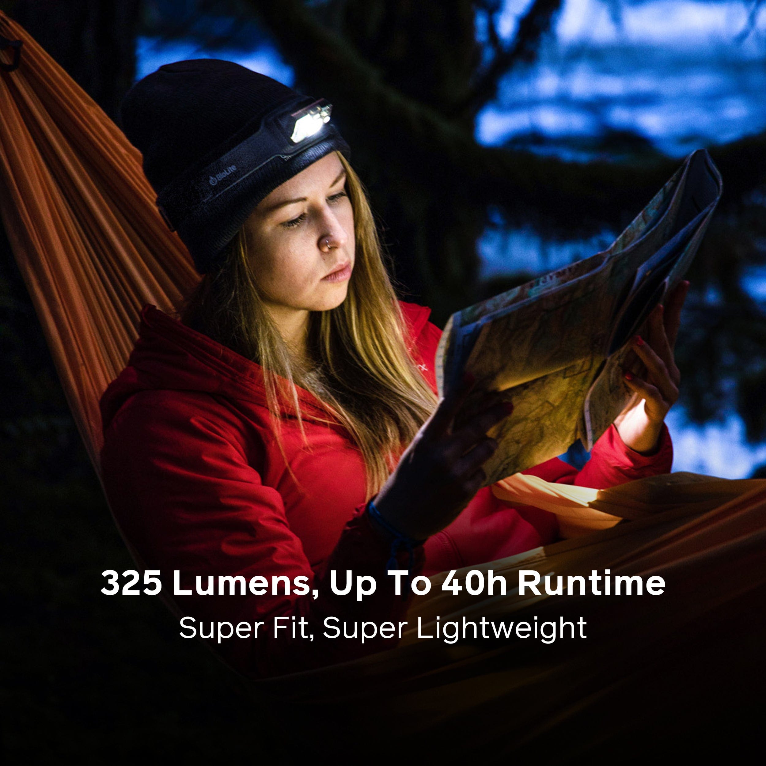 325 Lumens LED Headlamp - Rechargeable Waterproof Headlight for Camping, Hiking, Running & Outdoor Activities