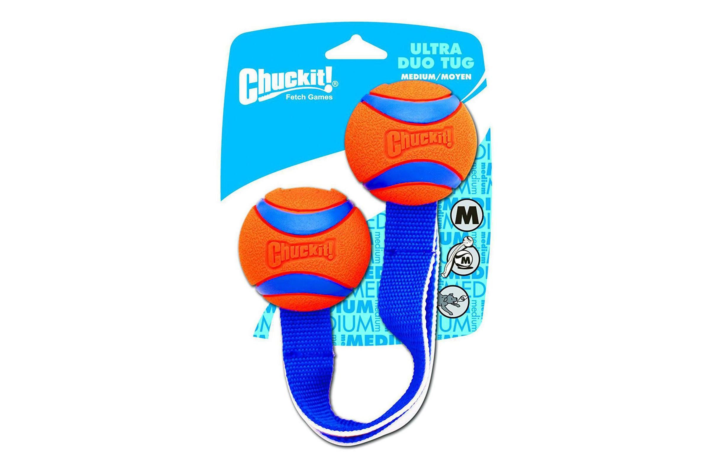 Ultra Duo Tug Ball - Durable Interactive Dog Toy for Strong Chewers, Perfect for Fetch & Tug-of-War Games | Indoor & Outdoor Play, Training & Bonding with Your Pet