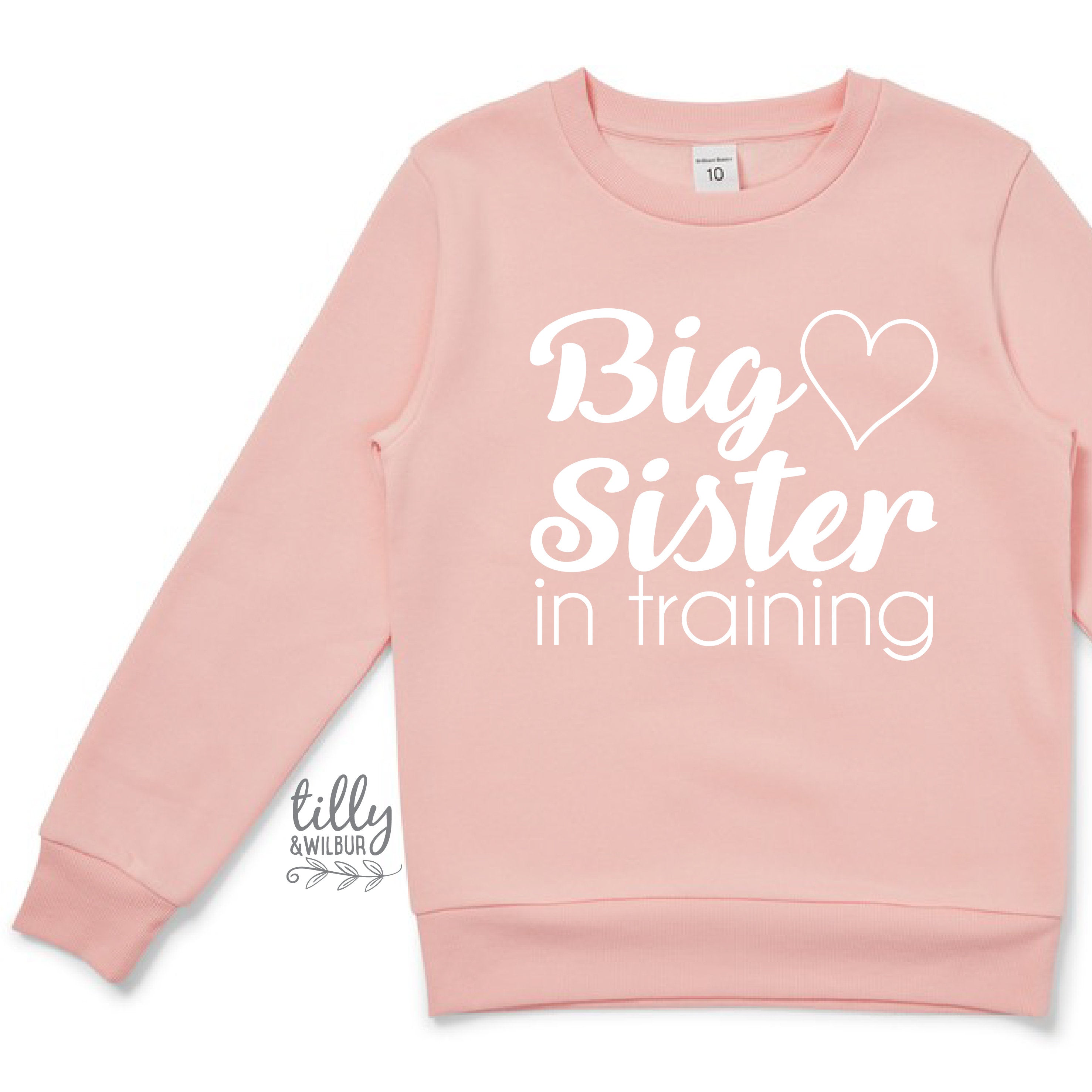 Big Sister In Training Girls Jumper - Cute Toddler Pinafore Dress for Special Occasions & Family Photos