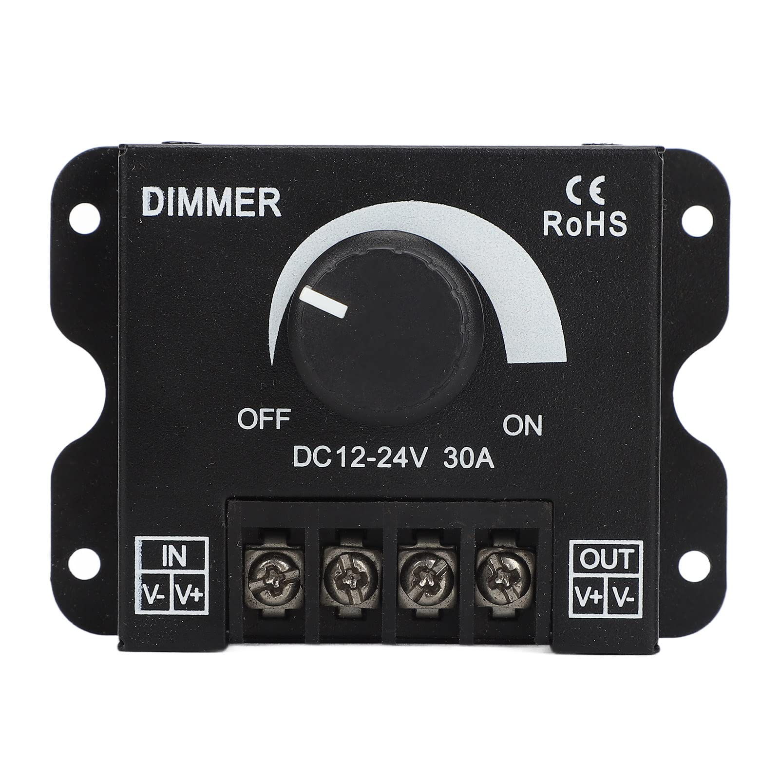 12V-24V LED Light Strip Dimmer - Single Channel Stepless Dimming with Excellent Heat Dissipation for Home Theater, Bedroom & Kitchen Lighting