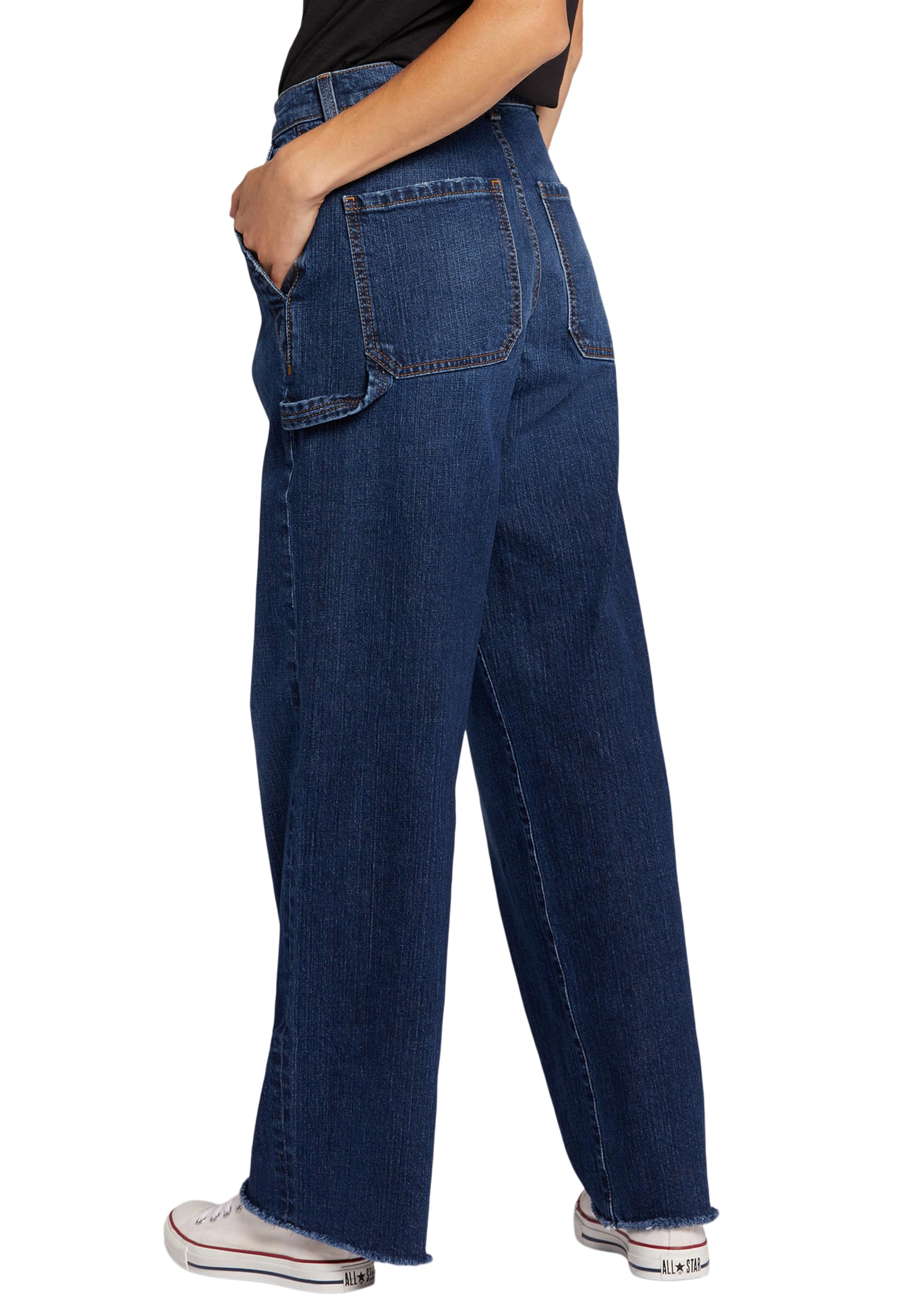Current/Elliott Women's The Painter Wide Leg Jean - Relaxed Fit High Waist Distressed Denim Pants for Women | Casual Chic Style for Everyday Wear, Office & Weekend Outfits