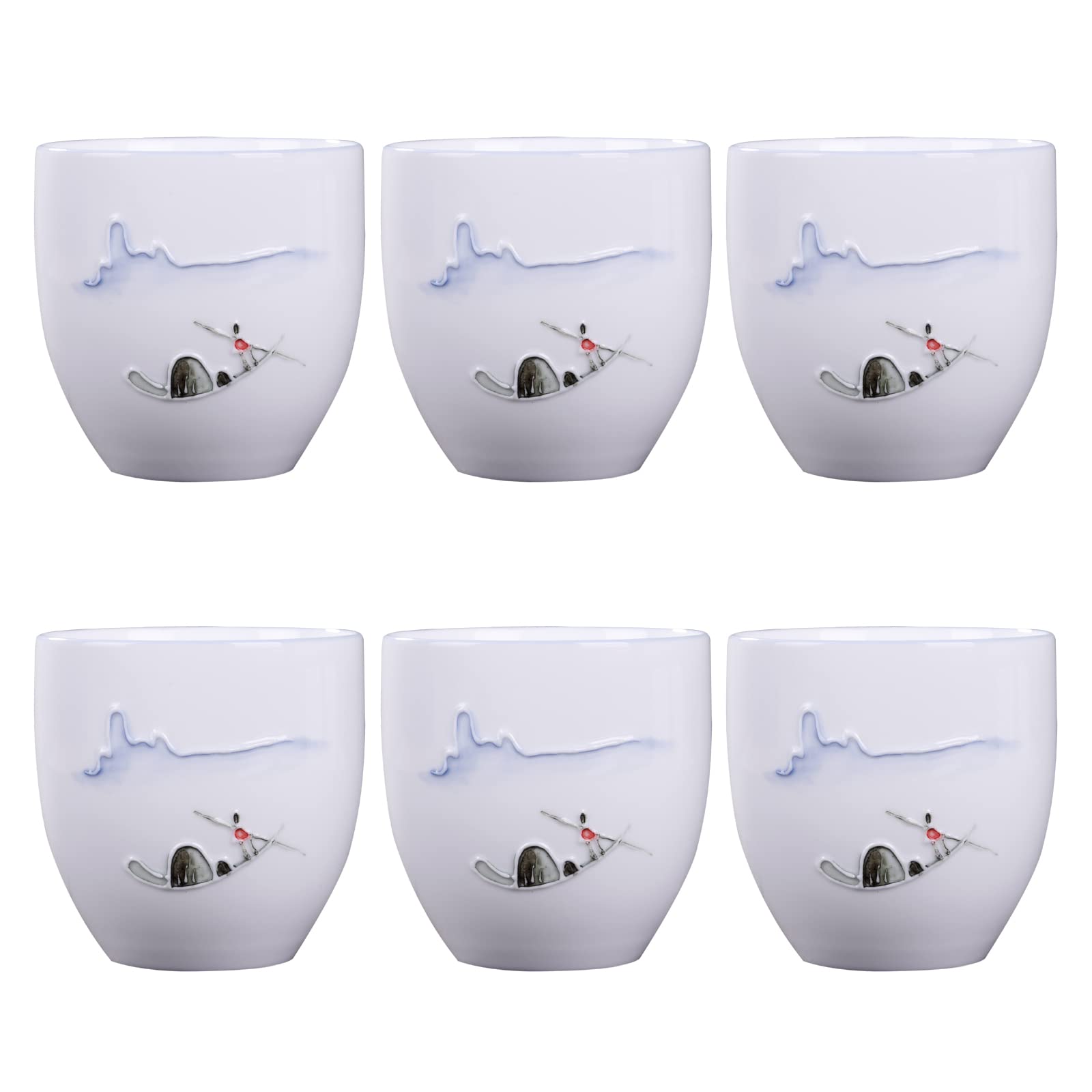 Premium 5oz Porcelain Espresso Cups Set of 6 - Elegant Mini Coffee Mugs & Demitasse Cups for Tea, Latte, Milk - Perfect for Home, Office, Cafes & Restaurants - Dishwasher Safe & Microwave Friendly