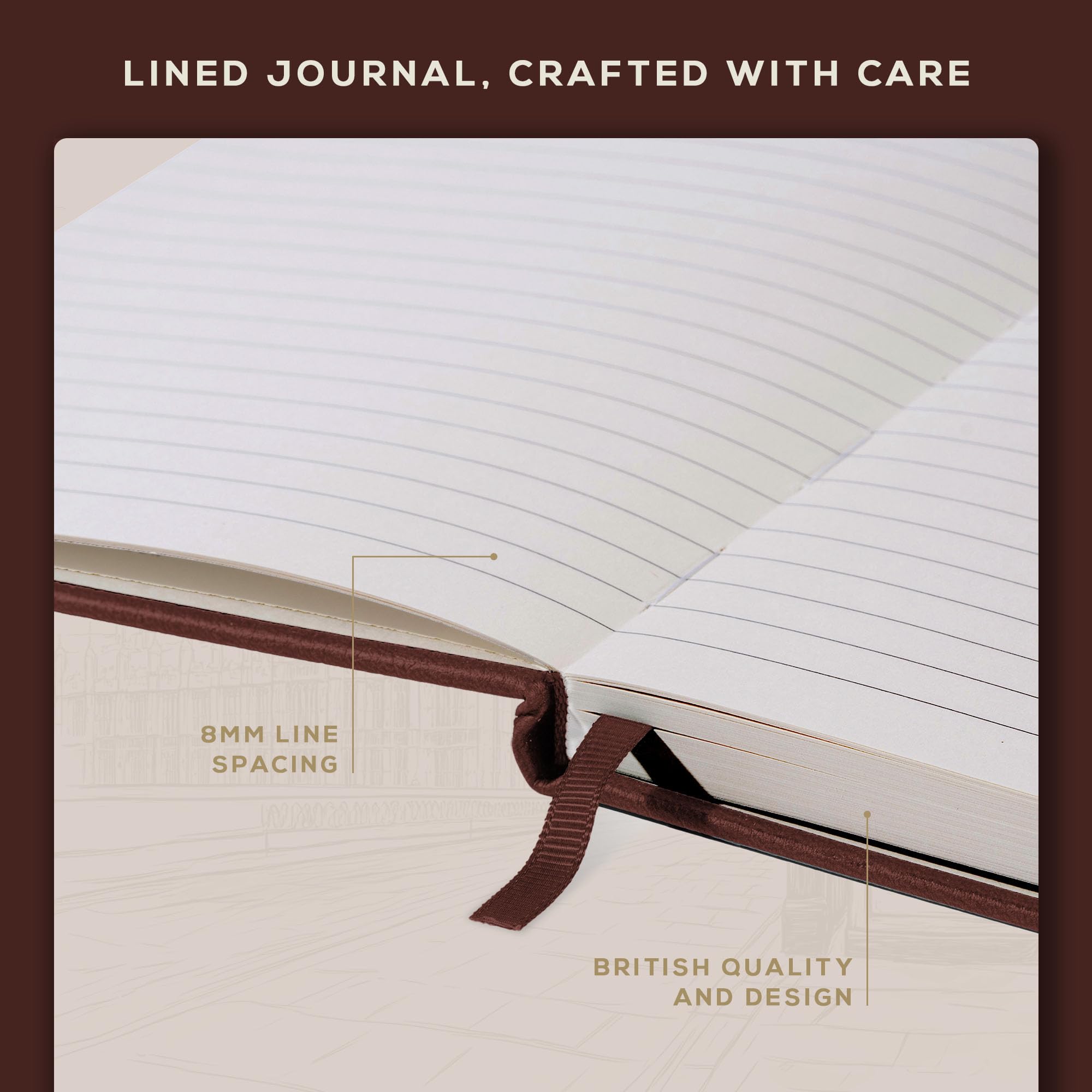 Premium BEECHMORE Lined Journal Notebook - 8.5