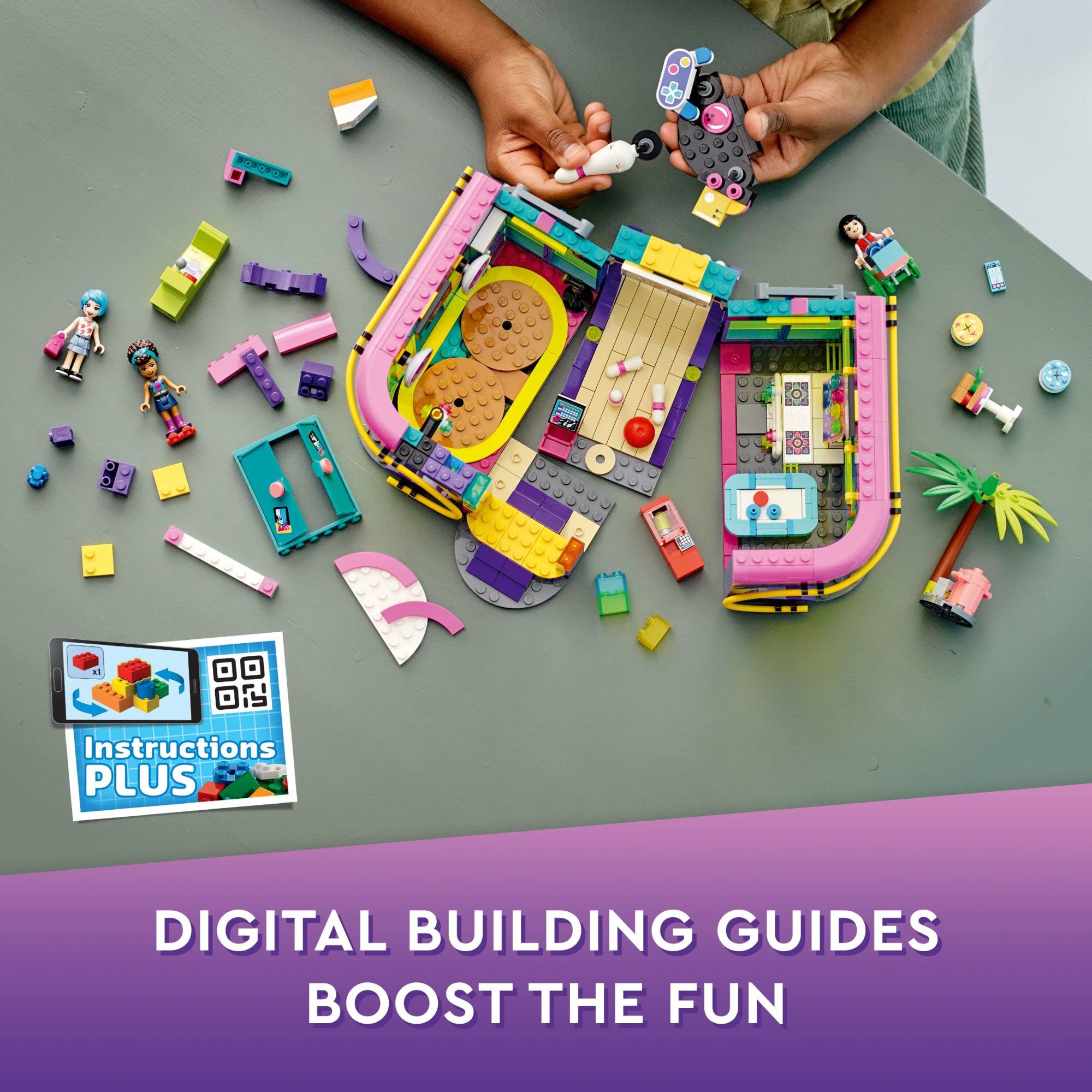 LEGO Friends Roller Disco Arcade Building Set 41708 - Toy Bowling Game with Andrea Mini-Doll, Creative Play Construction Kit for Kids Ages 7+ | Perfect Birthday Gift for Girls and Boys | Fun Playset for Indoor Entertainment & Imaginative Play