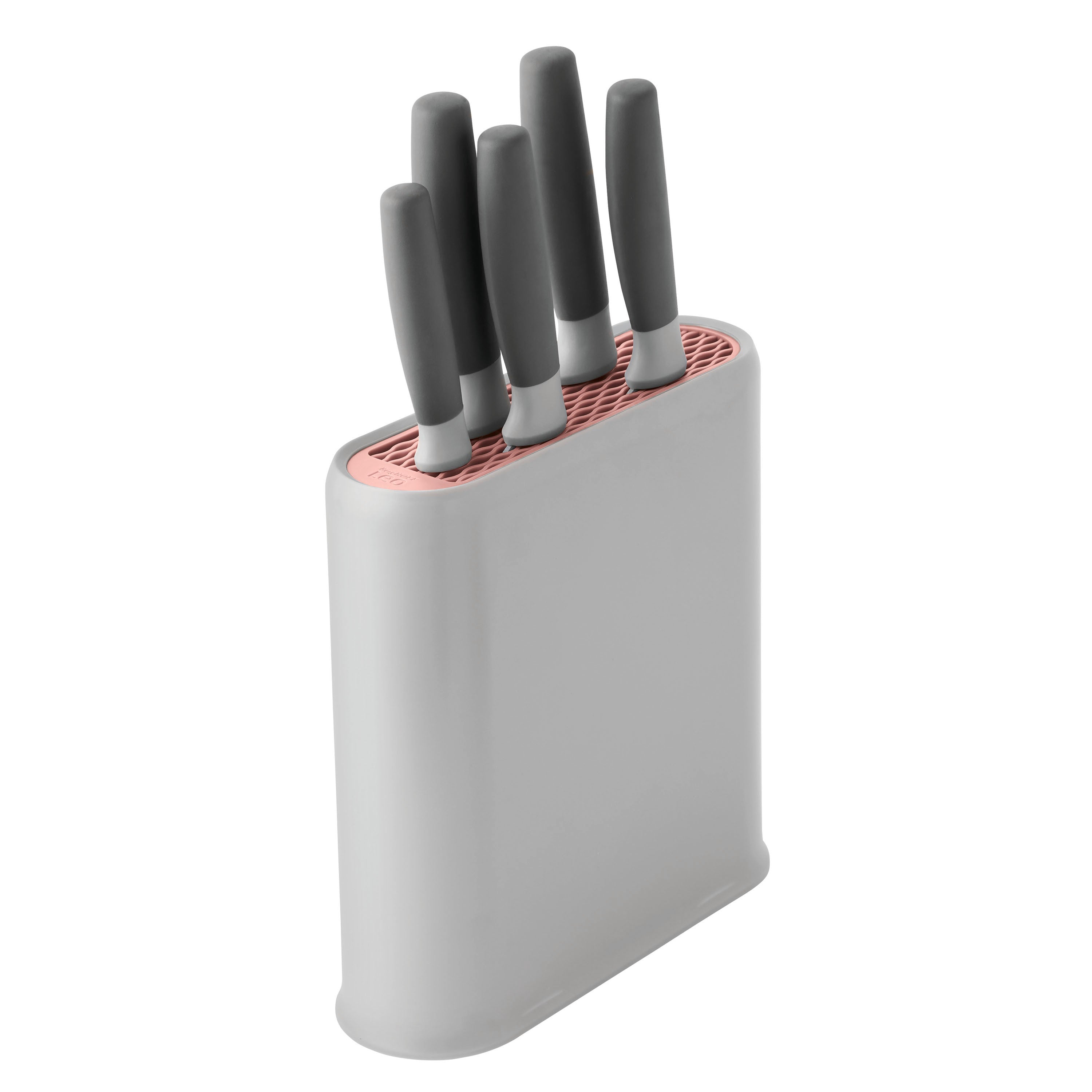 BergHOFF Leo 6-Piece Stainless Steel Knife Set with Wooden Block - Gray - Premium Kitchen Cutlery for Cooking, Dining & Gifting
