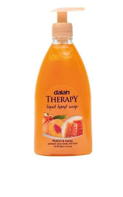 Natural Honey & Peach Scented Hand Soap - 400ml Refillable Bottle for Kitchen, Bathroom & Office - Moisturizing & Antibacterial Formula
