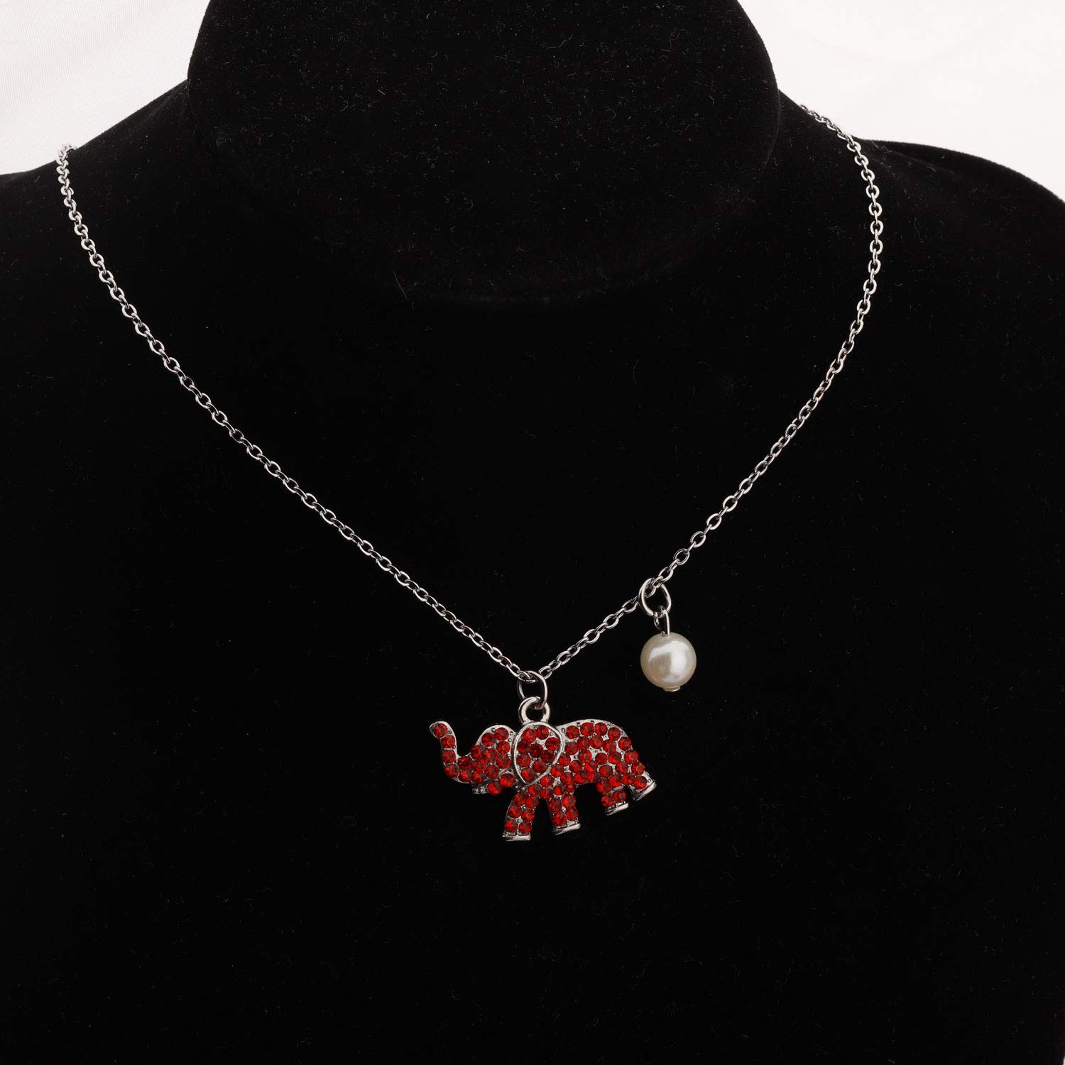 CHOORO Red Elephant Charm Necklace - Greek Sorority Jewelry Gift for Sisters, Birthday & Graduation - Perfect for Sorority Events, Initiation Ceremonies & Sisterhood Bonding