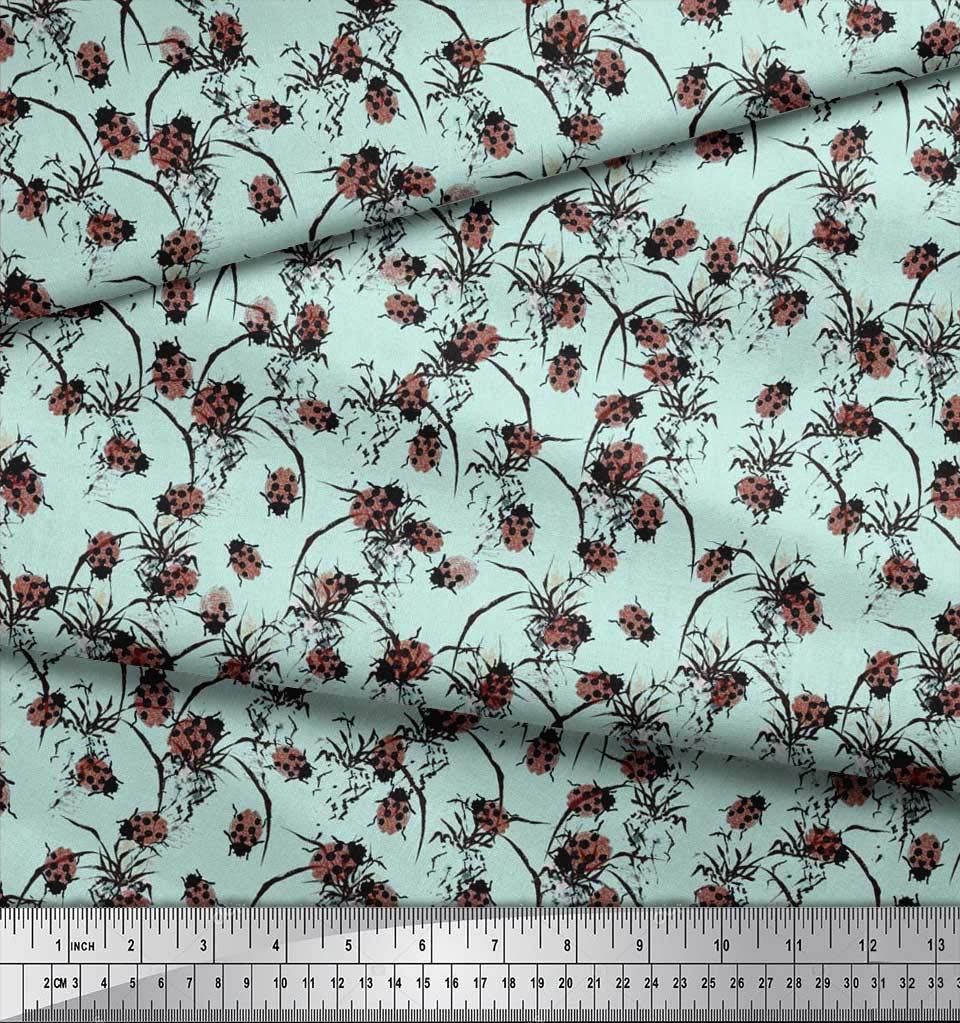 Soimoi Moss Georgette Brown Fabric by The Yard - 42 Inch Wide Printed Fabric with Brush Stroke & Artistic Patterns for Dresses, Scarves & Home Decor