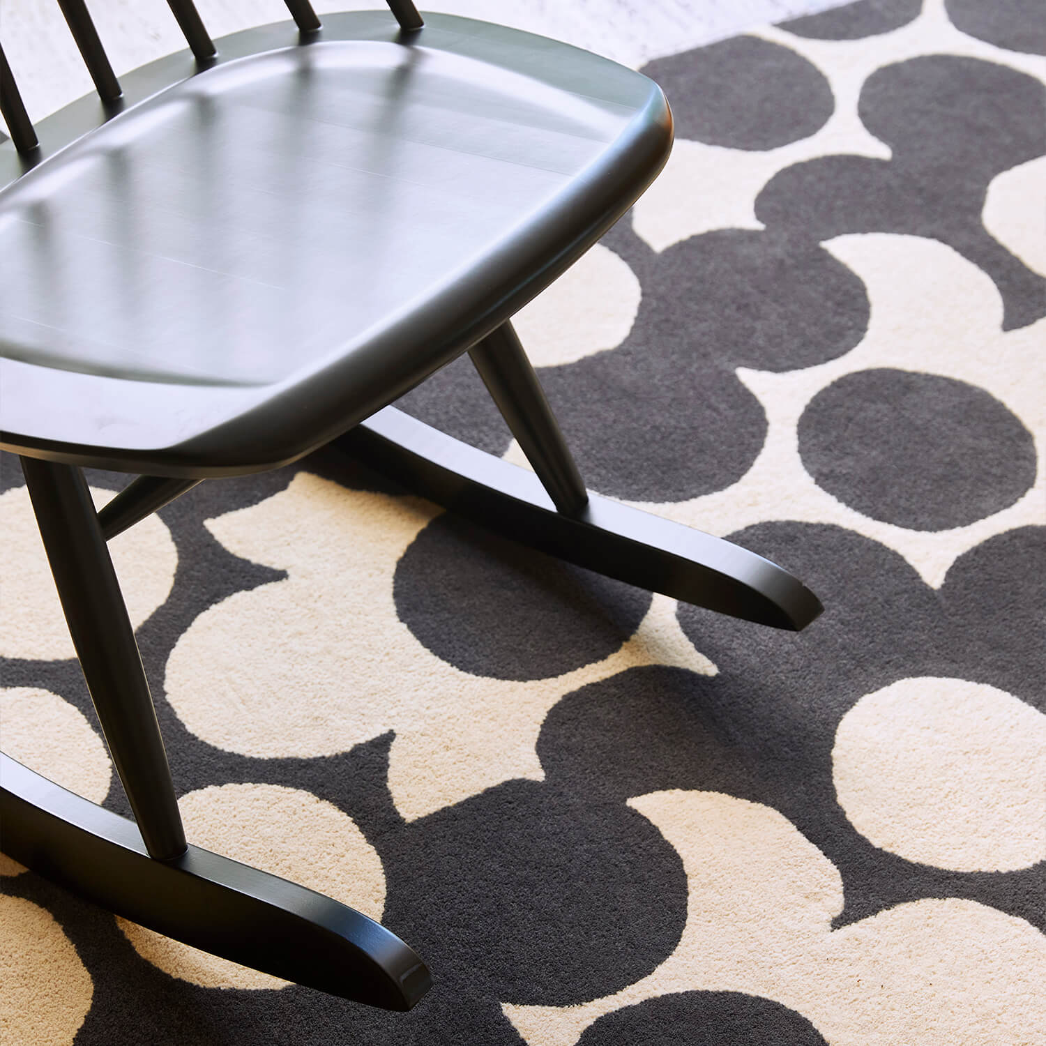 Slate Puzzle Flower Rug - Non-Slip Floor Mat for Kids & Adults - Perfect for Living Room, Bedroom, Nursery & Playroom Decor