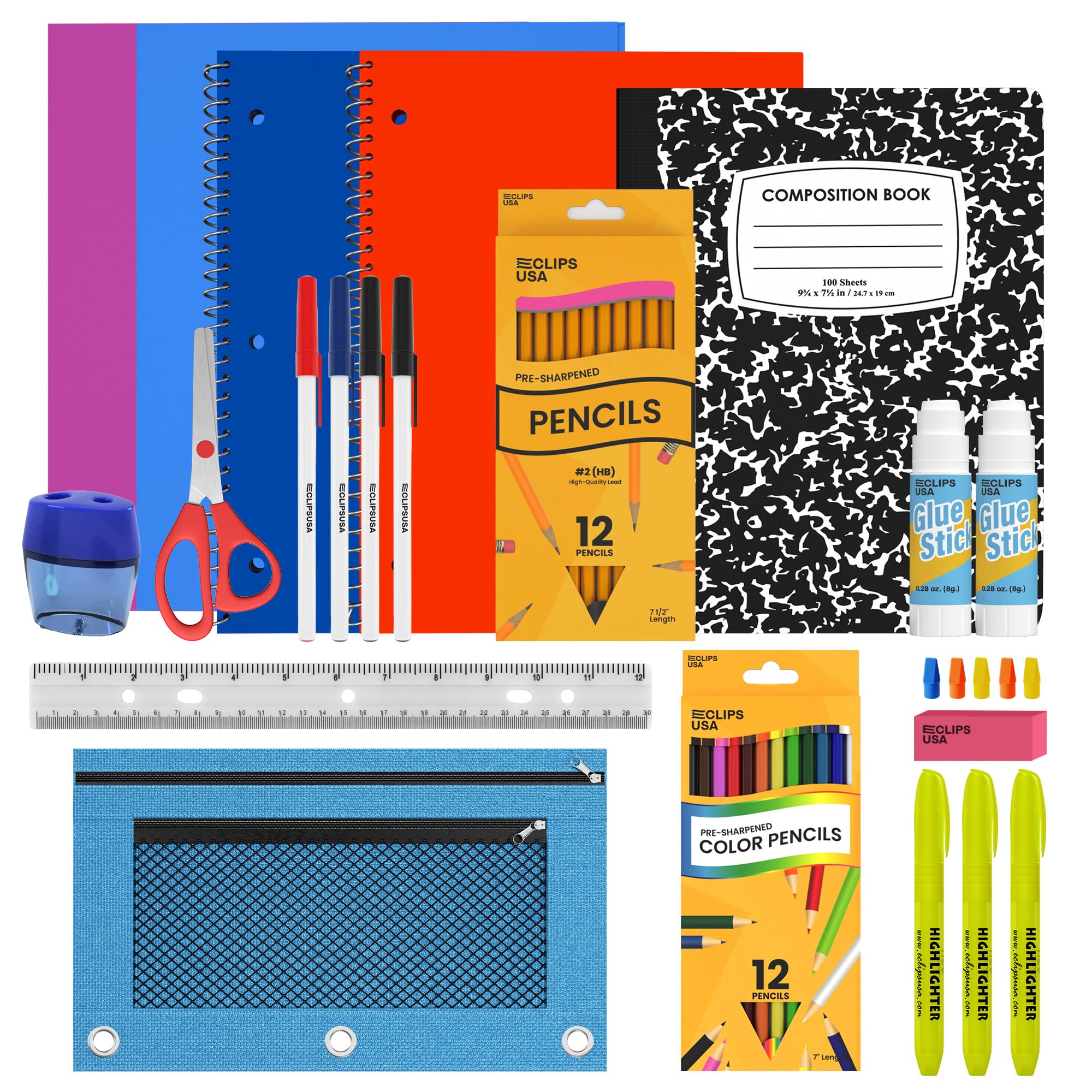 Kids School Supplies Box - Back to School Essentials Bundle Kit for Girls & Boys | Perfect for Classroom, Homeschooling & Study Organization