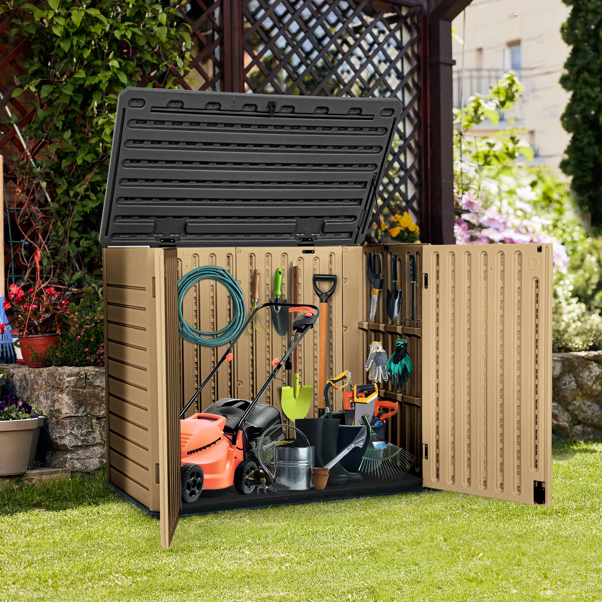 YITAHOME Outdoor Resin Storage Shed, 39