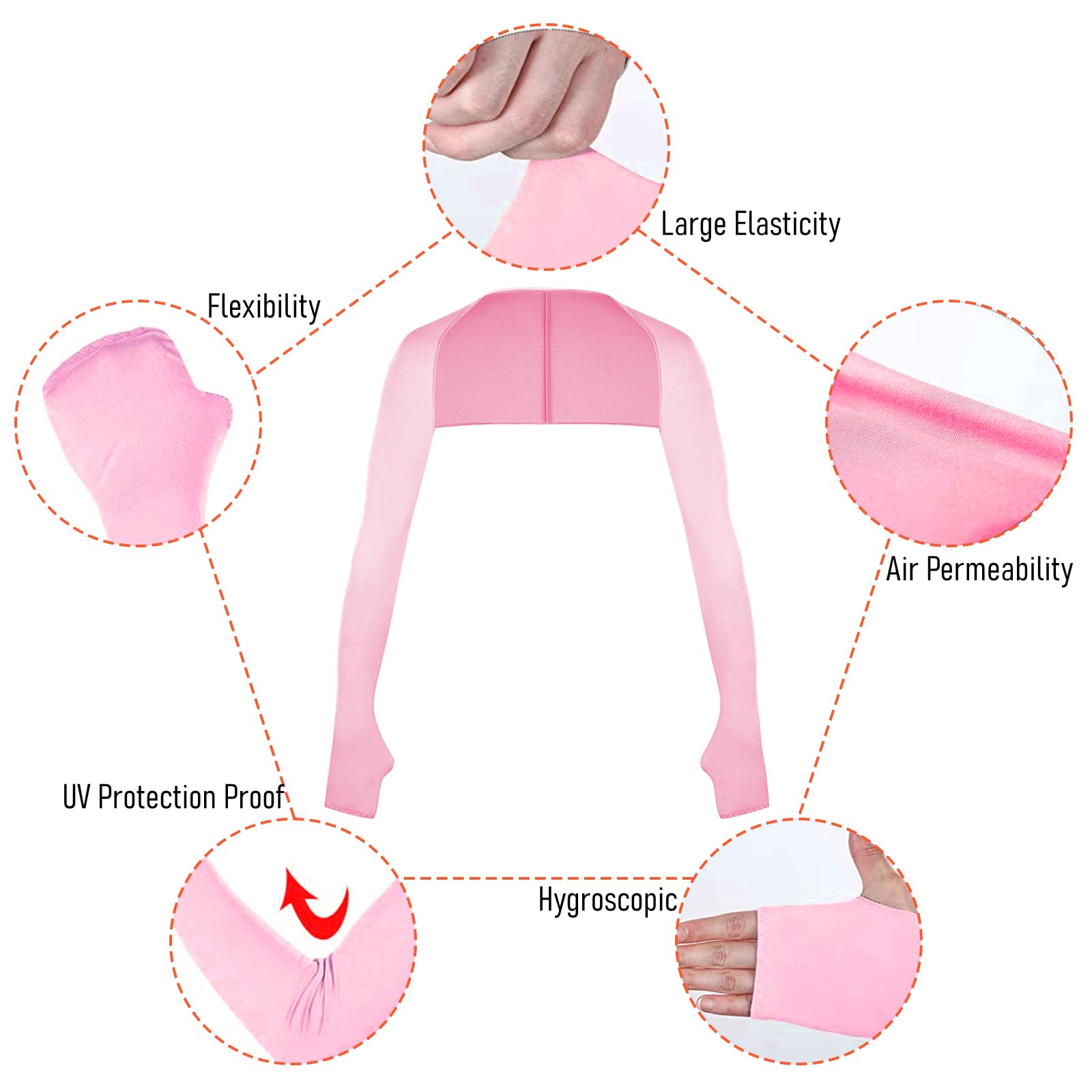 9-Piece Women's Cooling Arm Sleeves with Finger Holes - UV Protection Sunblock Golf Accessories for Outdoor Sports, Hiking & Summer Activities